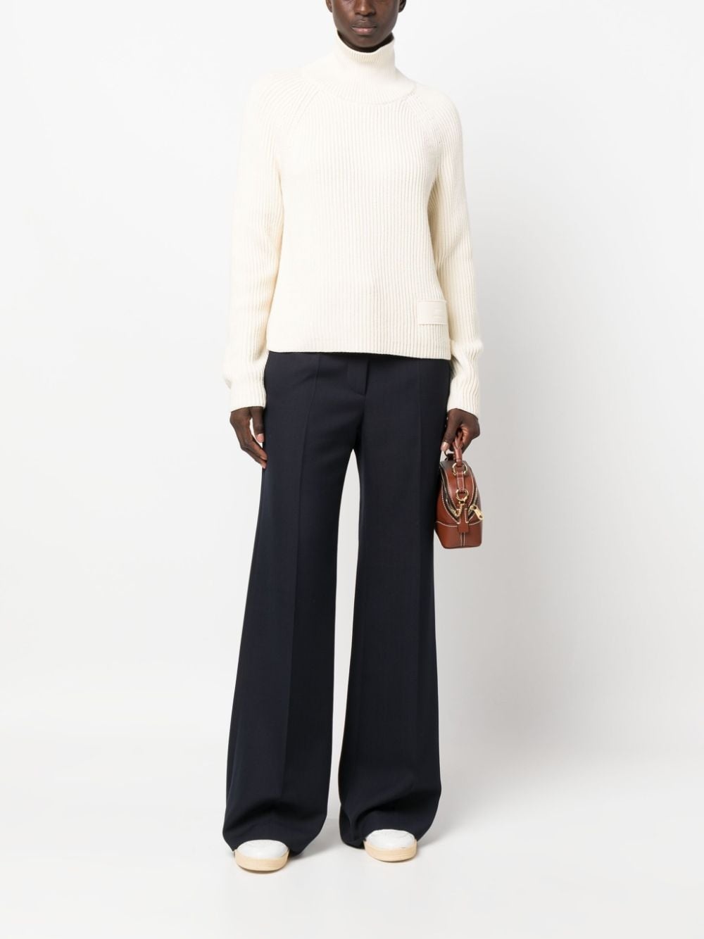 high-neck ribbed jumper - 2