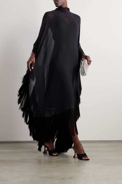 Taller Marmo Mrs Ross fringed silk-georgette maxi dress outlook