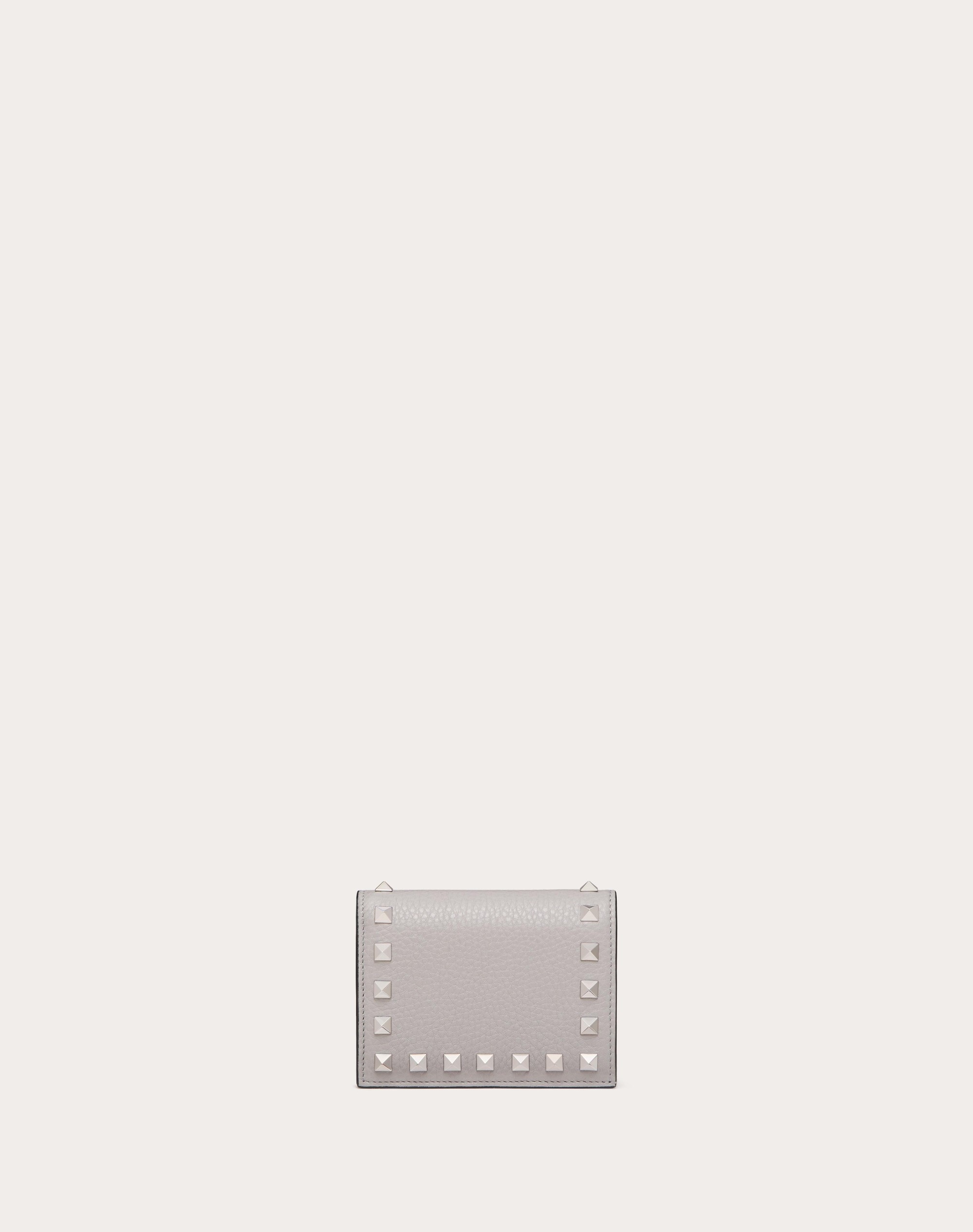 SMALL ROCKSTUD GRAINY CALFSKIN WALLET - 1