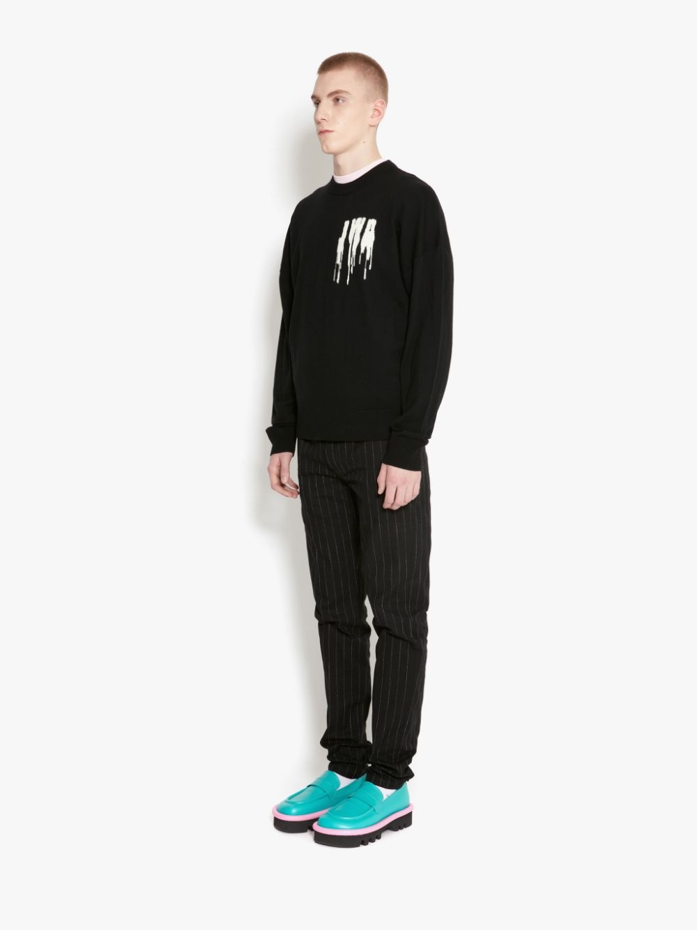 Slime logo-intarsia jumper - 3