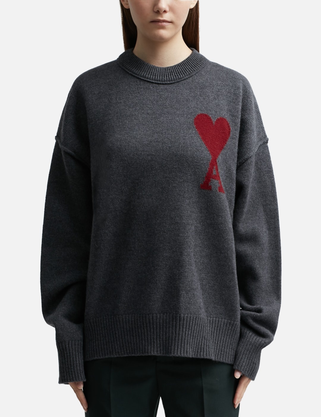 AMI Paris RED ADC SWEATER | REVERSIBLE