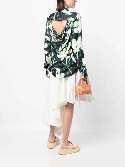 Monse Back Cowl Floral Printed Shirt outlook