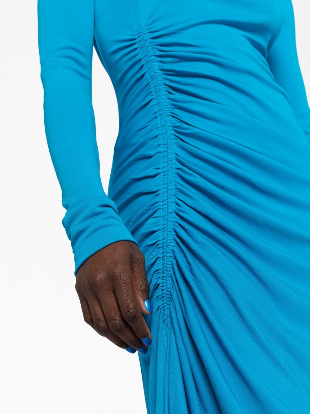 long-sleeve draped maxi dress - 3