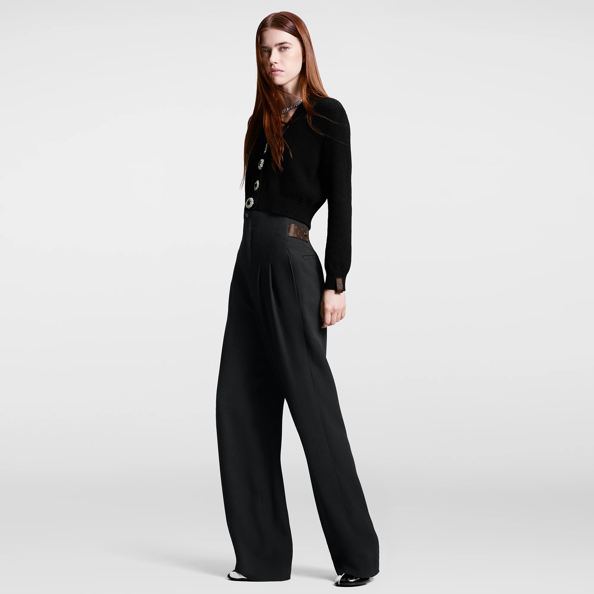 Crepe Fitted High Waist Pants - 4