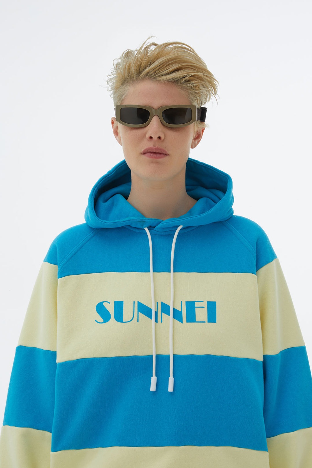 AZURE & LIGHT YELLOW HOODIE WITH LOGO - 5