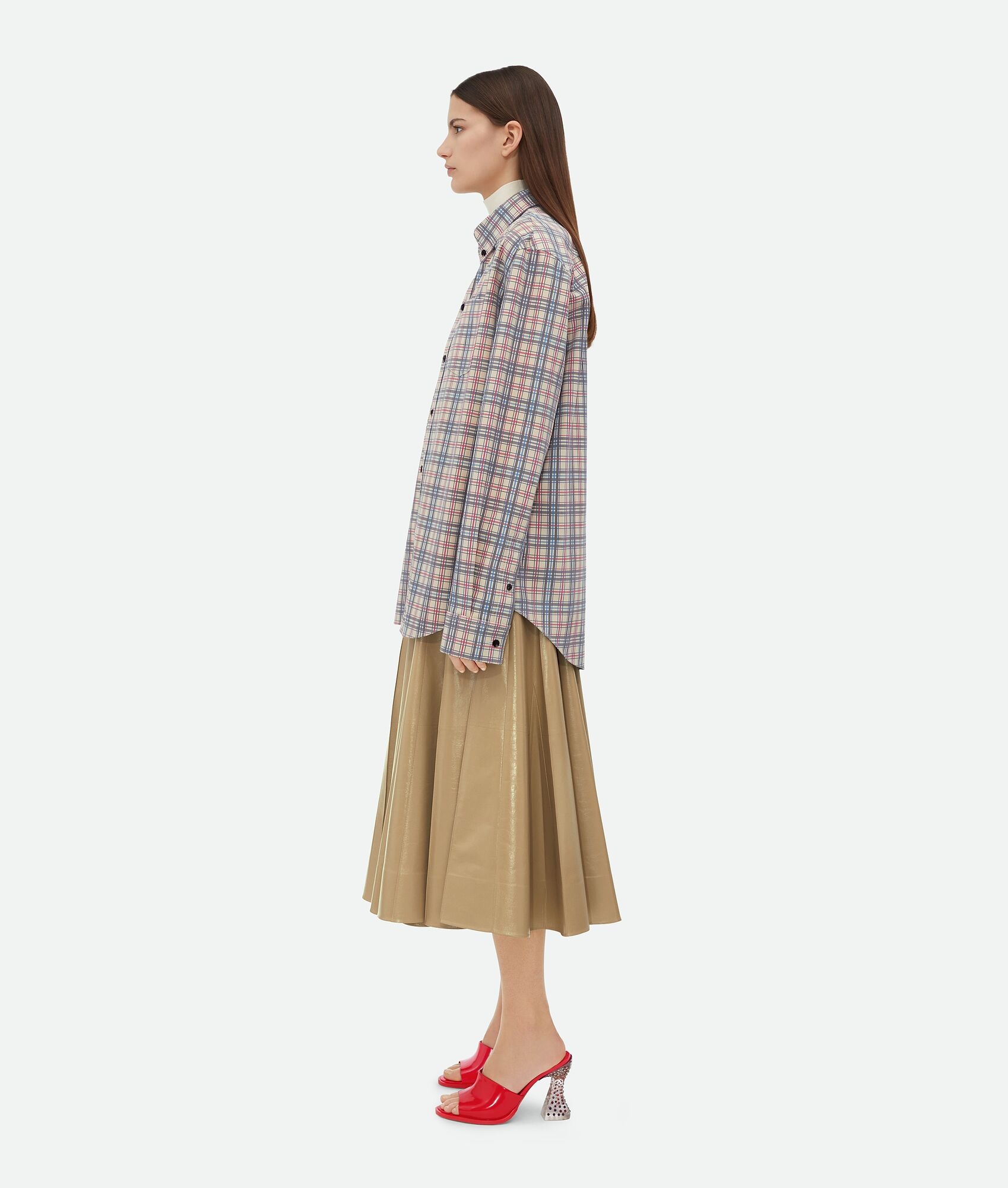 Printed Leather Checked Shirt - 2
