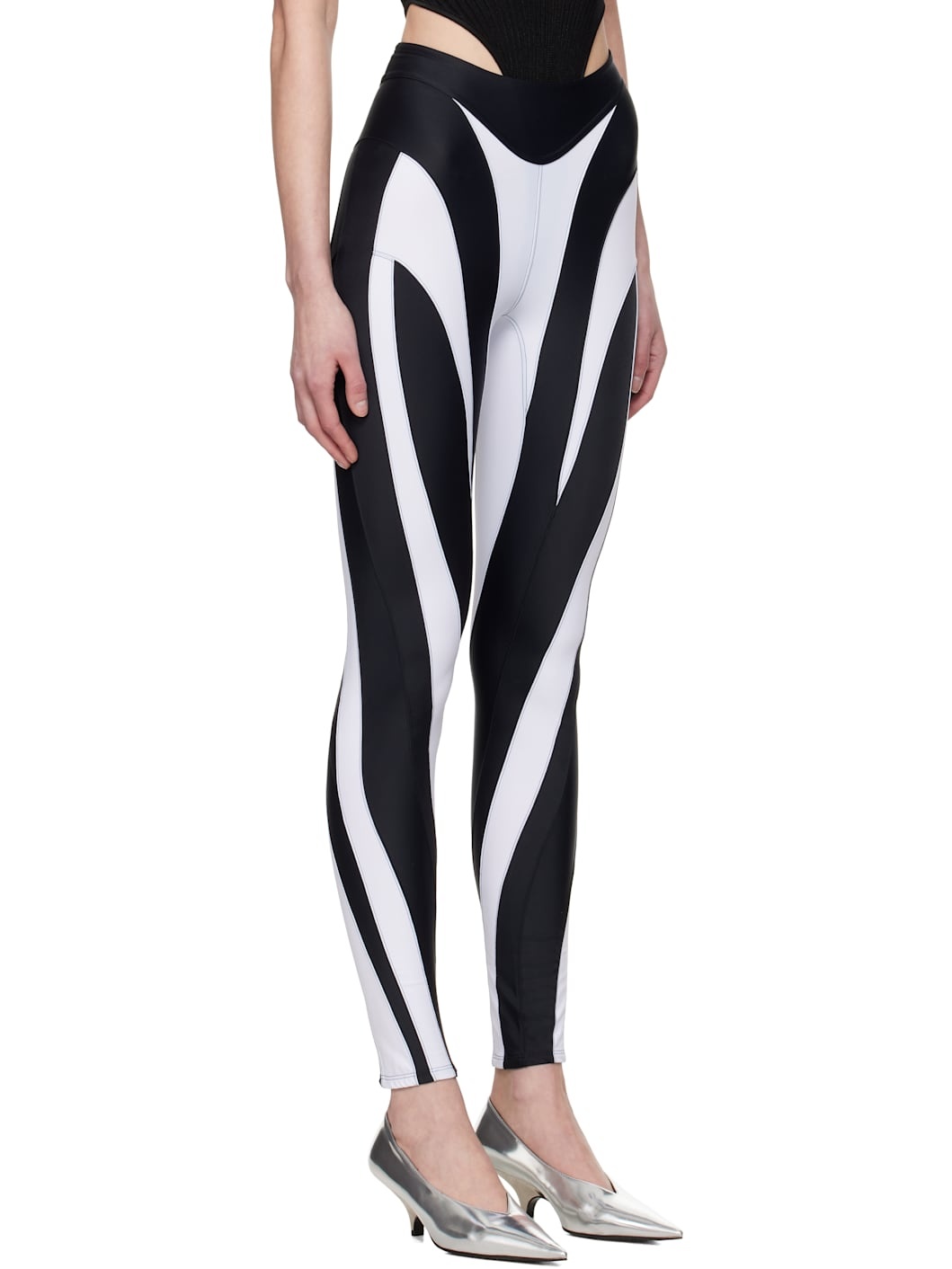 Black & White Eco Sport Lycra Leggings - 2