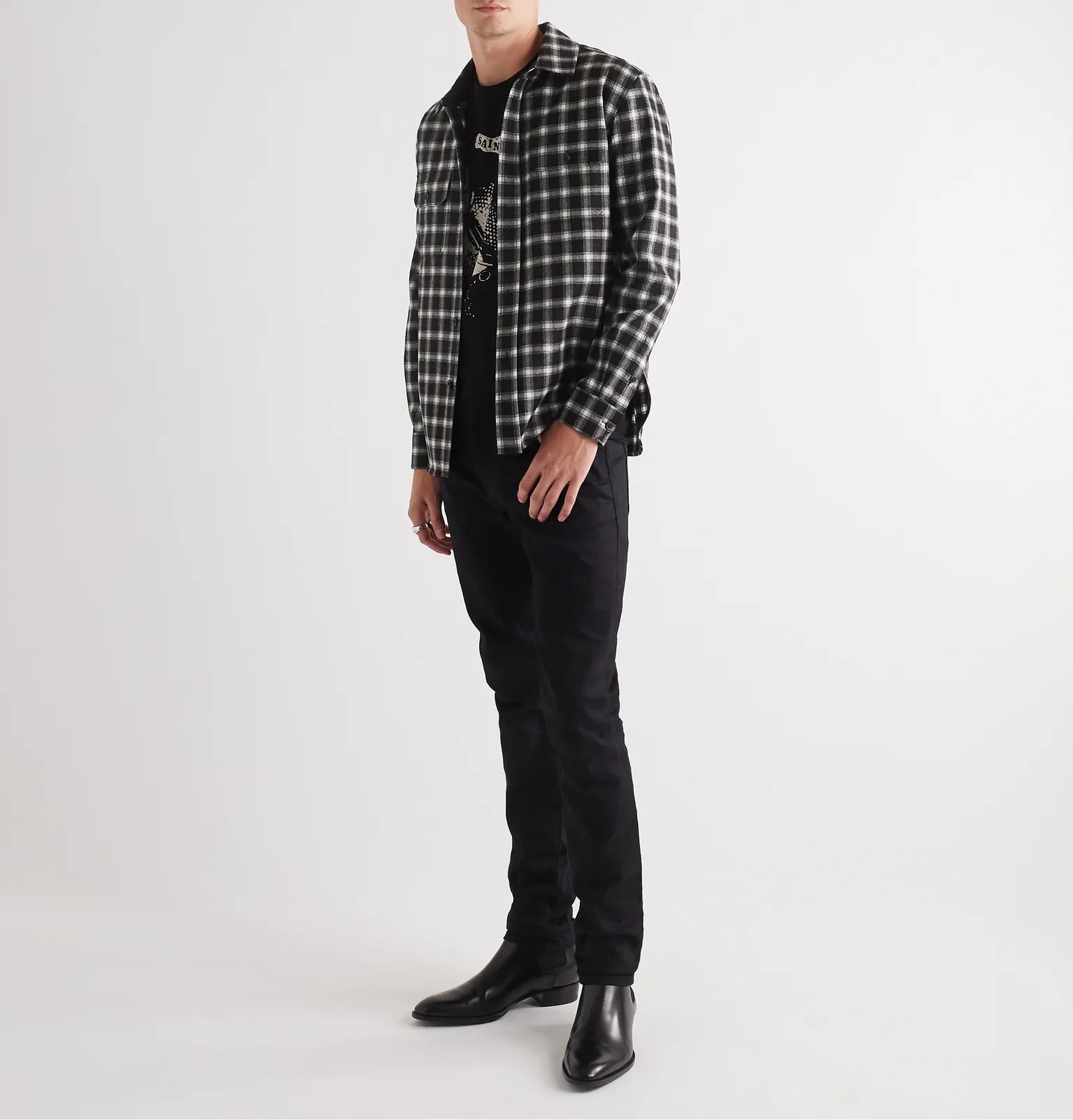 Checked Wool-Blend Flannel Shirt - 2