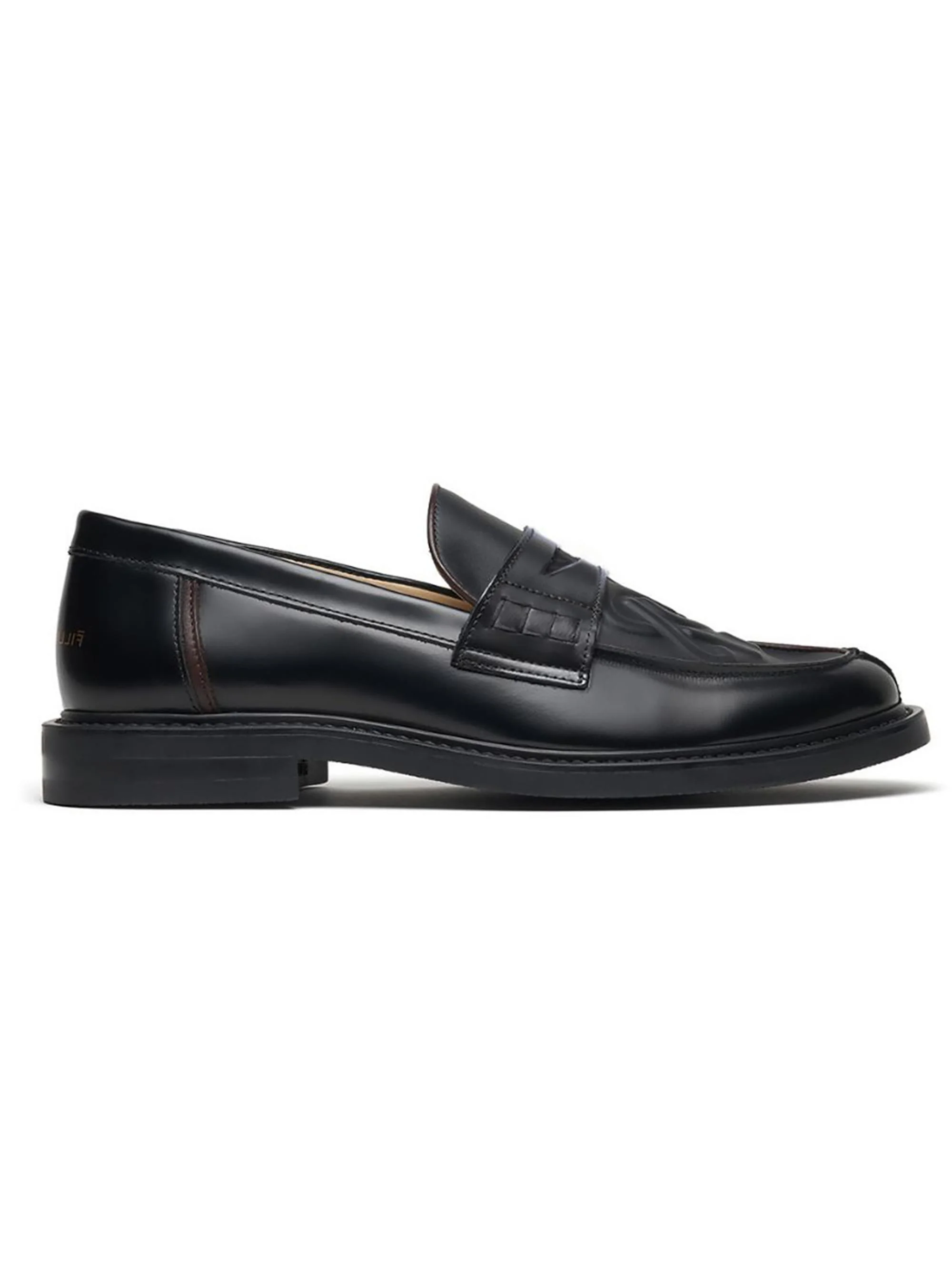Men's Gowtu Leather Penny Loafers - Black - 1