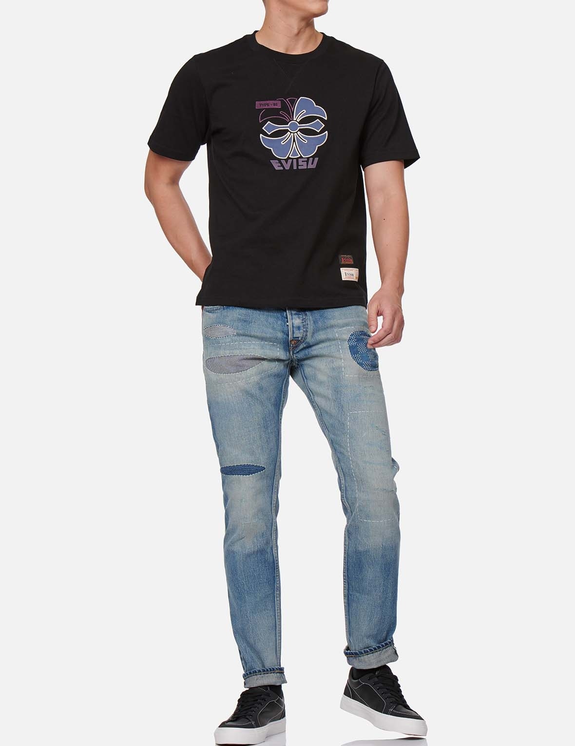REVERSE DENIM PATCH CARROT FIT JEANS #2017 - 3