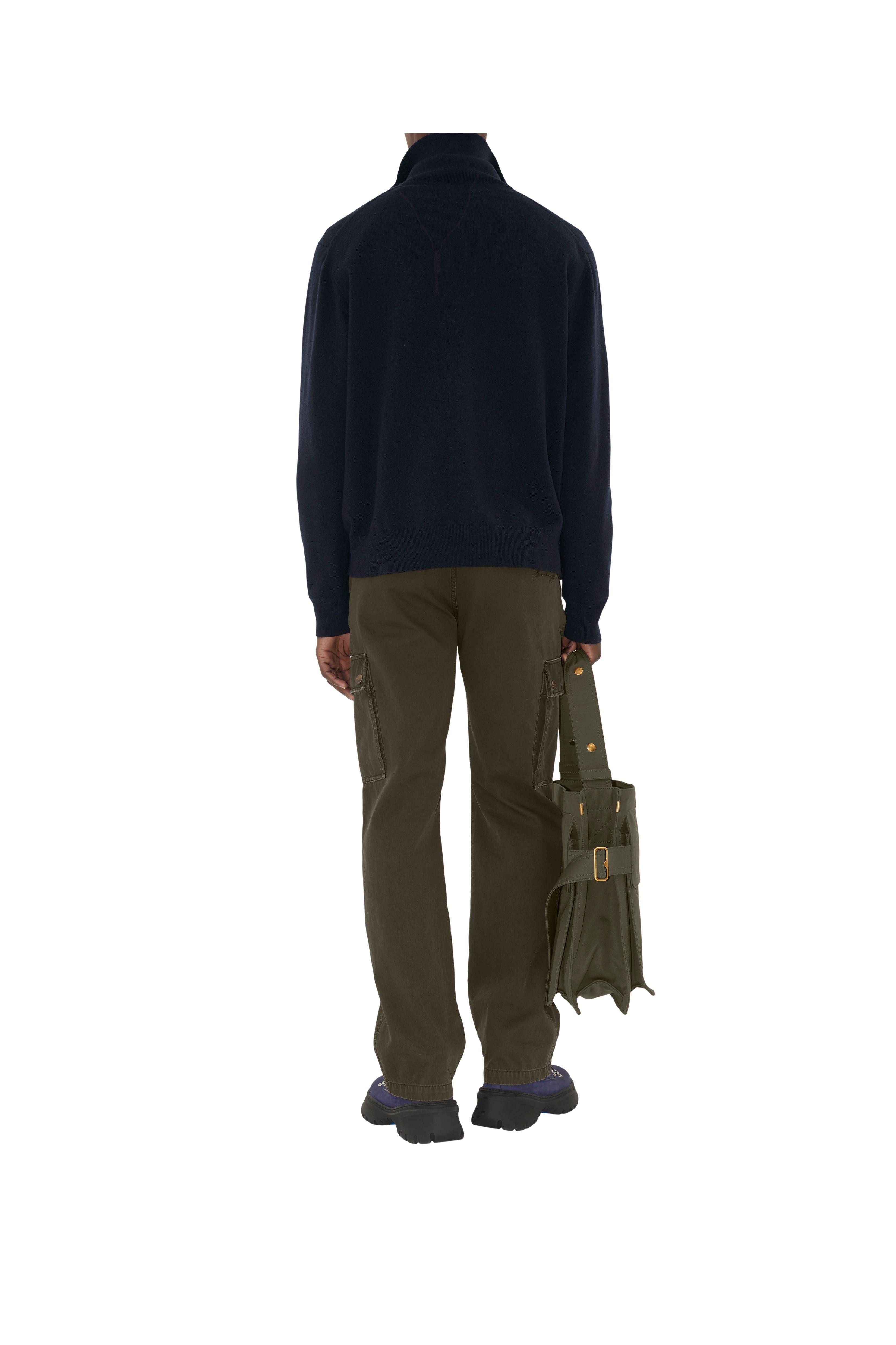 burberry Cashmere Blend Half-zip Sweater in Navy at Nordstrom - 4