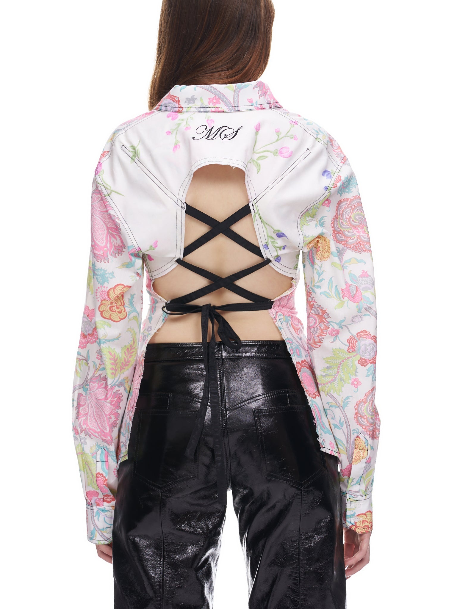 Floral Reversed Corset Shirt - 3