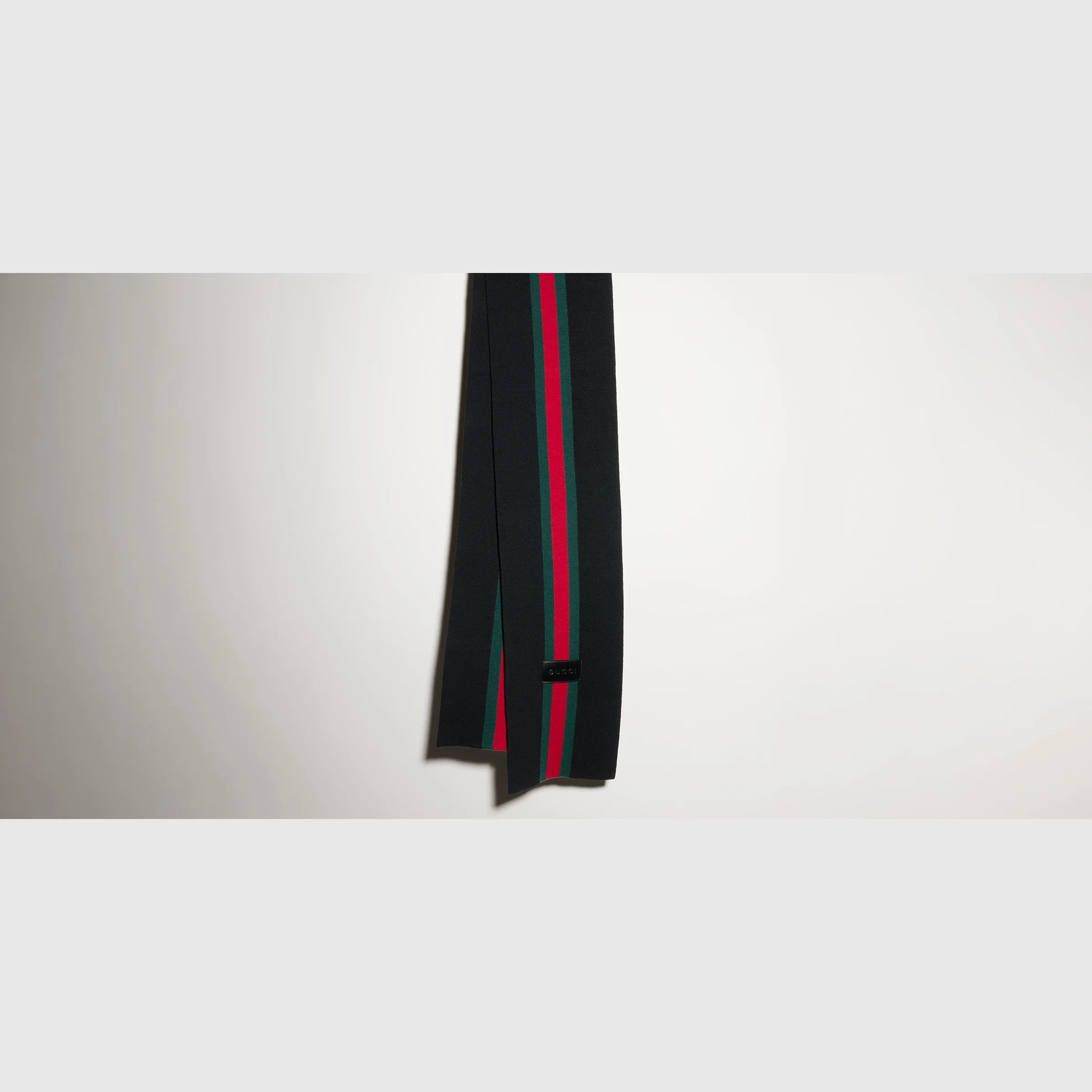 Striped wool cashmere jacquard scarf - 1