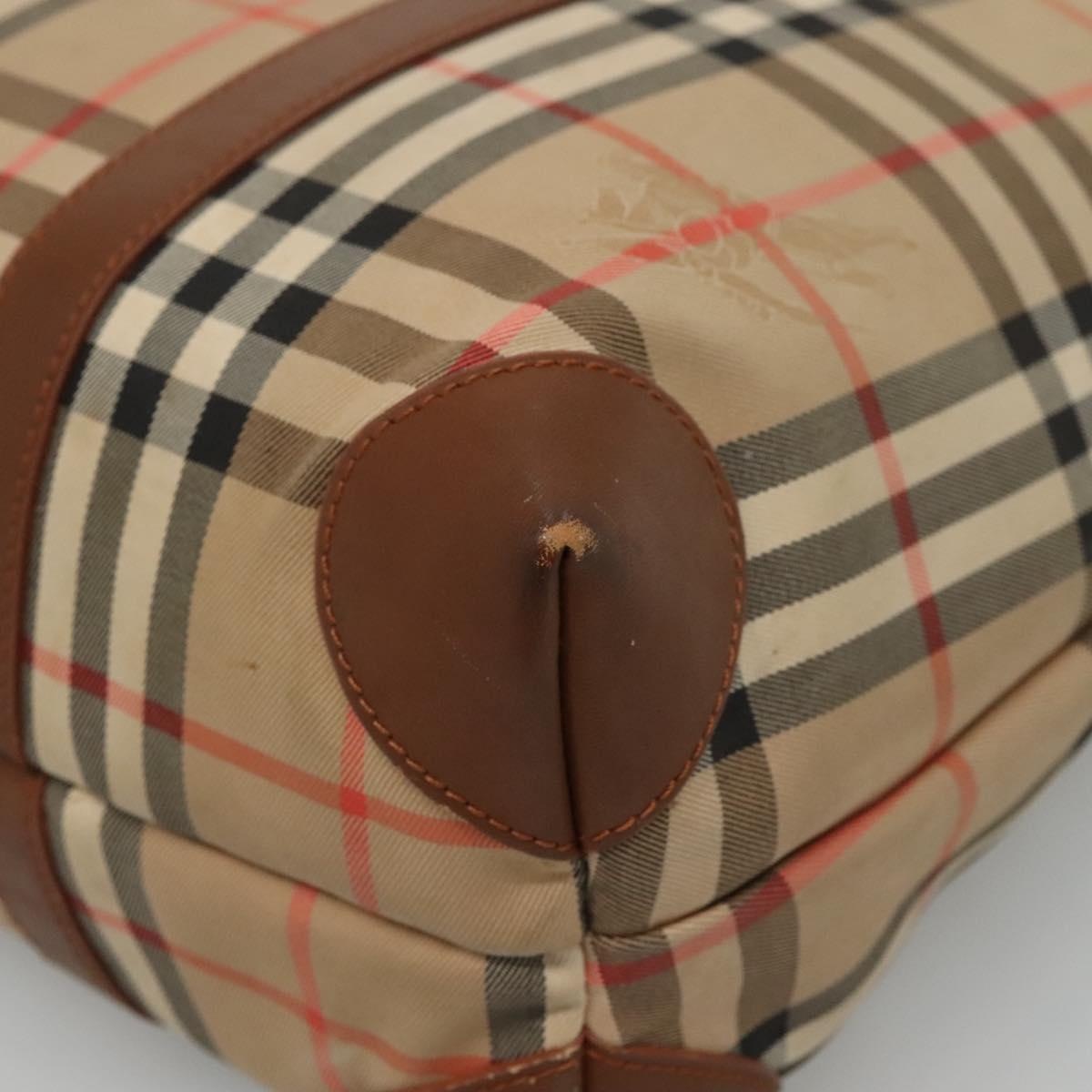 Burberry Nova Check Tote Bag Canvas Leather Beige - 14