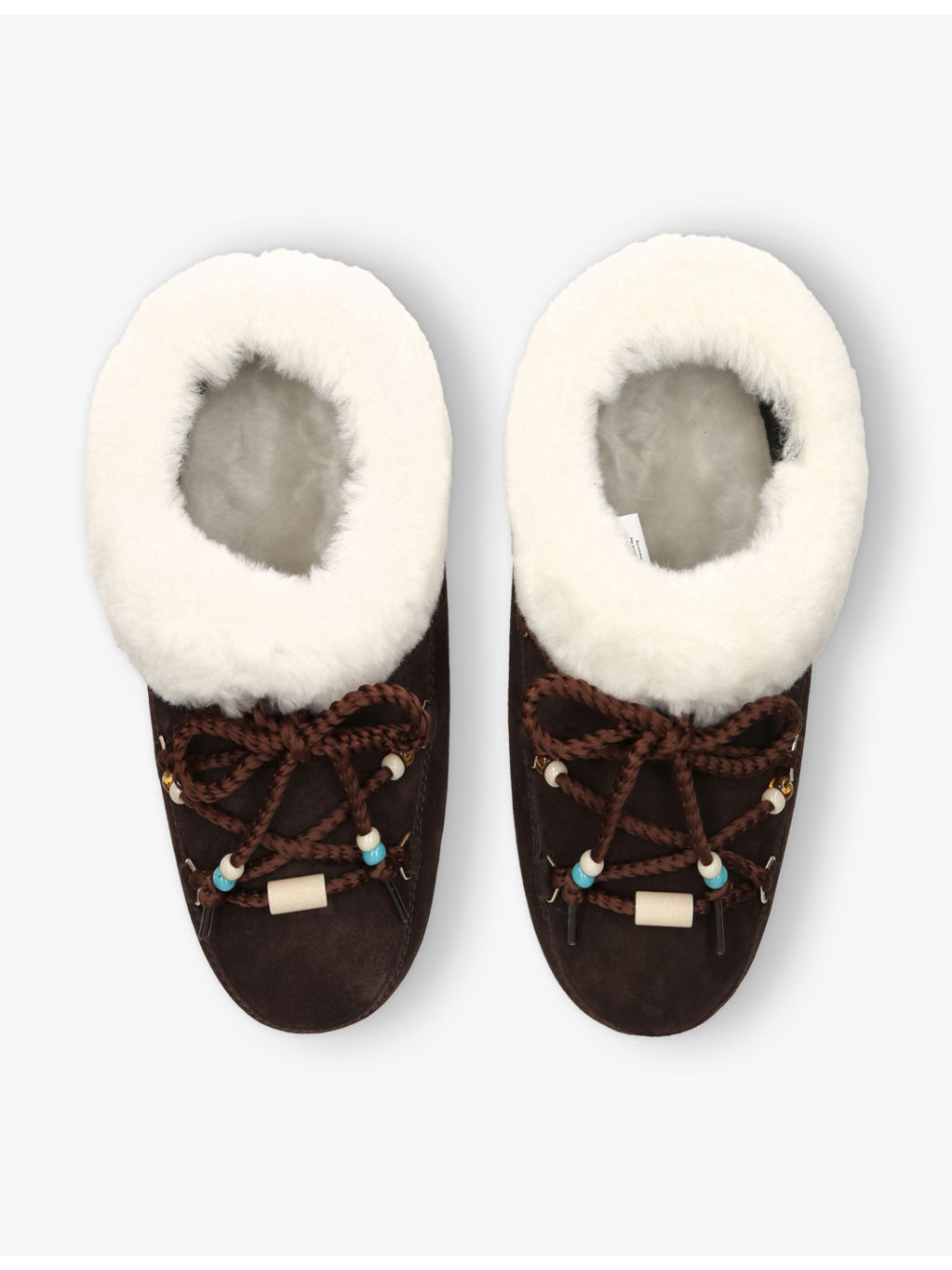 Bead-embellished suede mules - 2