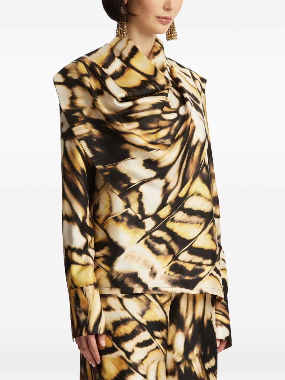 abstract-print blouse - 4