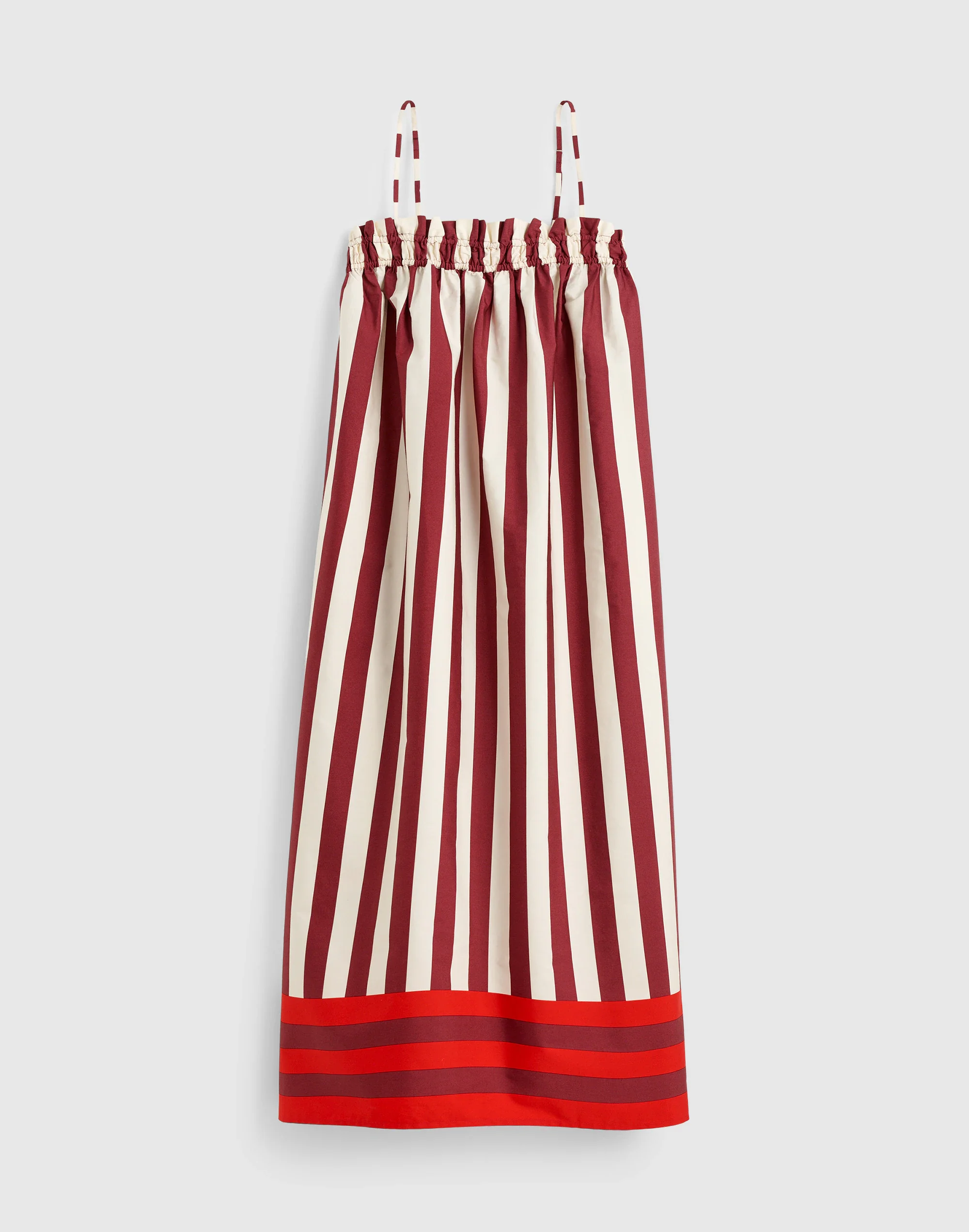 Ruffle A-Line Midi Dress in Stripe - 1