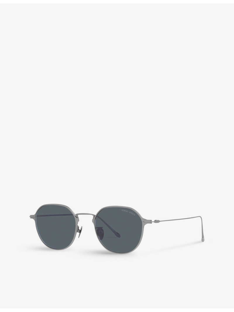 GIORGIO ARMANI AR6138T pillow-frame titanium sunglasses outlook