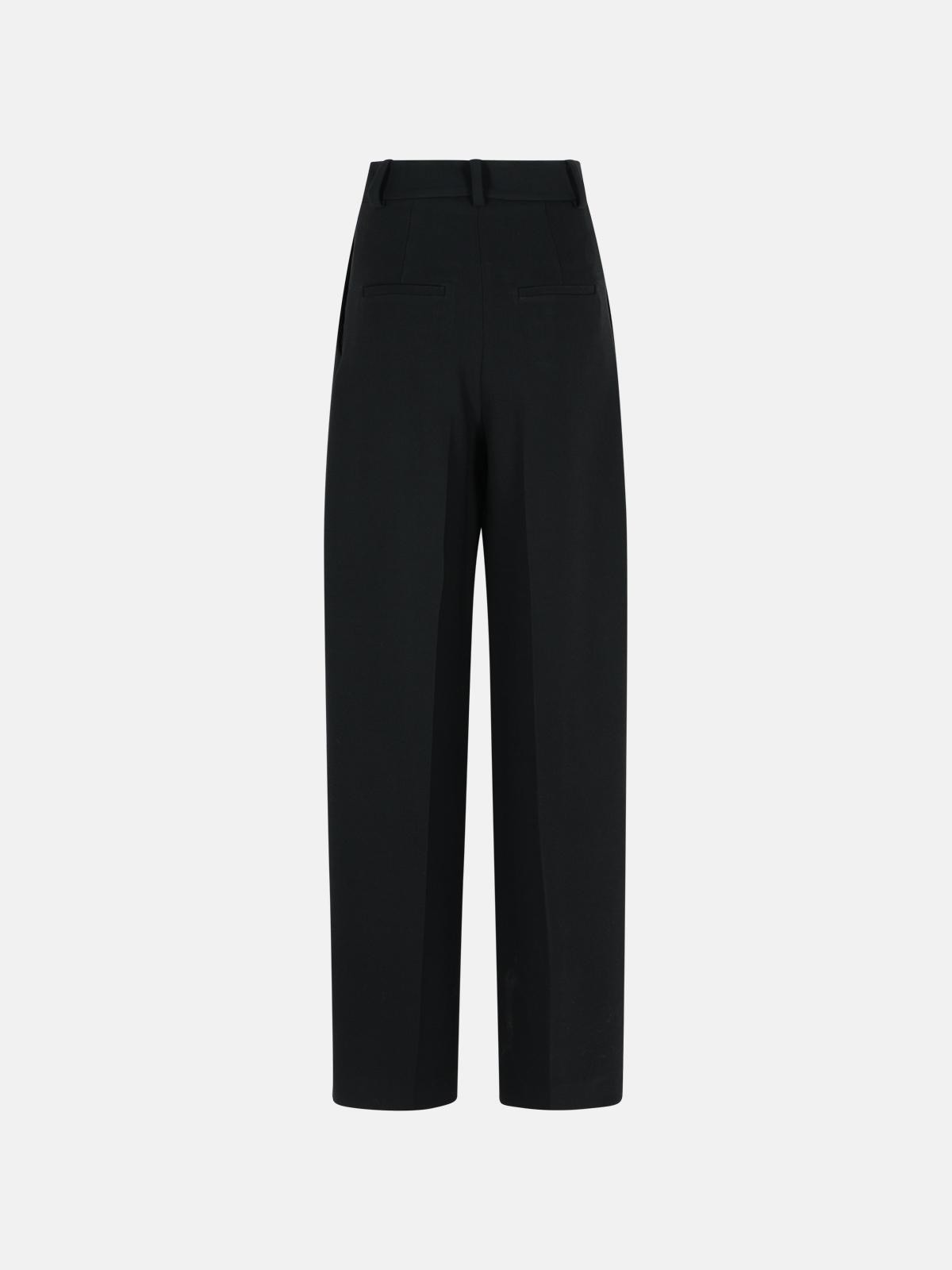 'MARIS' BLACK POLYESTER BLEND PANTS - 3