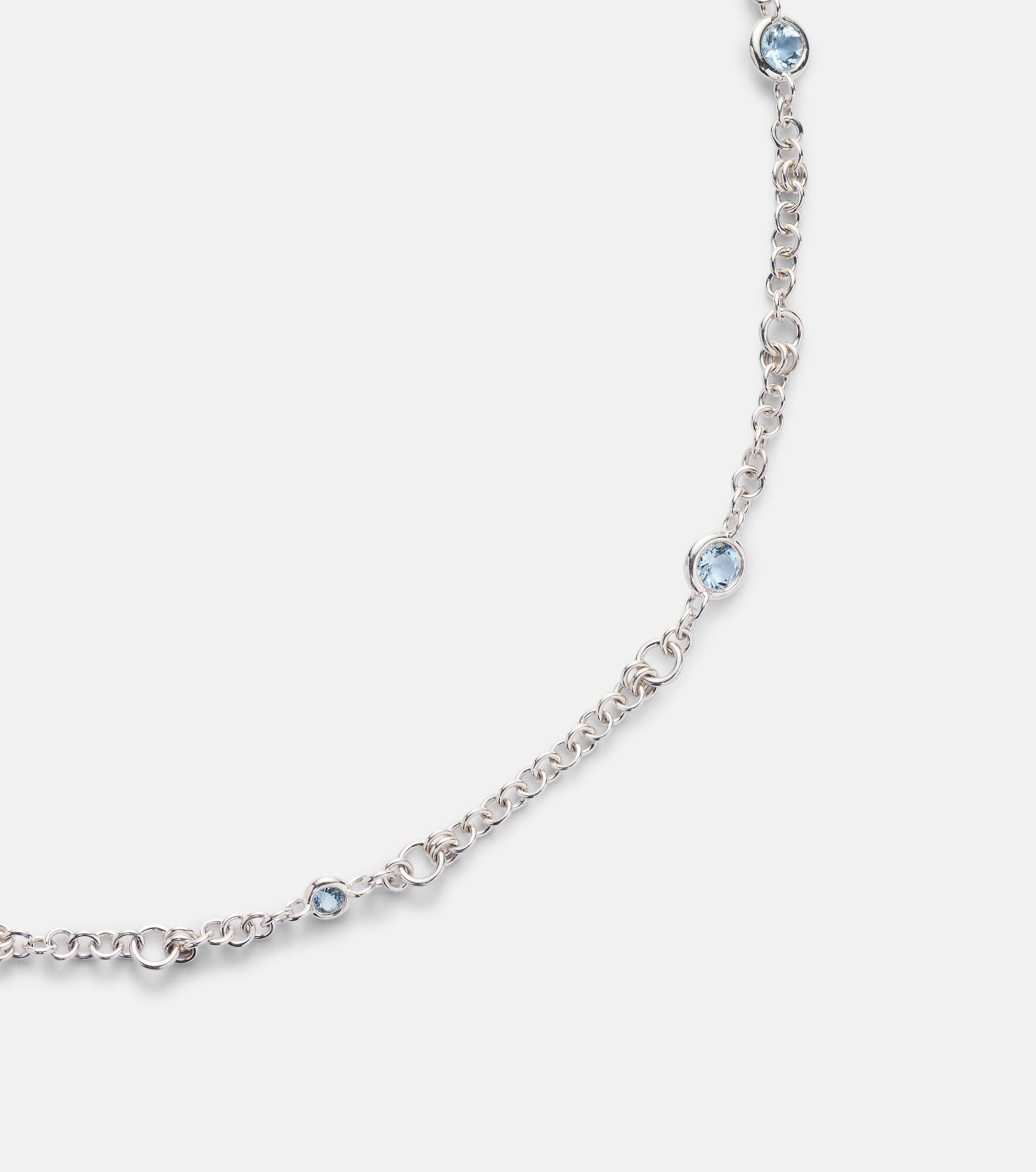 Gravity Estrella sterling silver necklace with aquamarines - 4