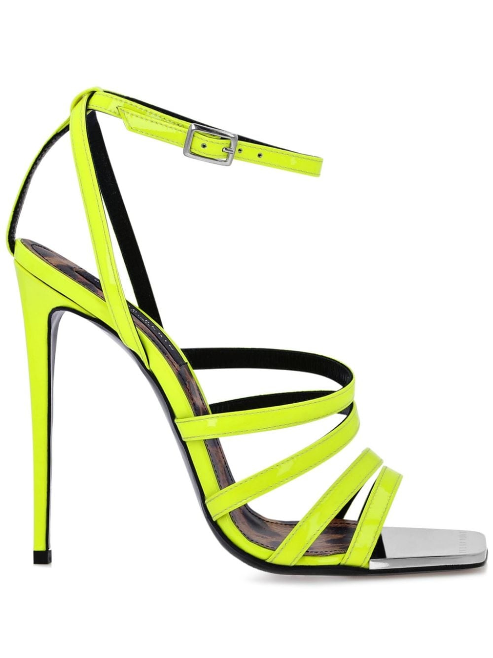 square-toe patent leather sandals - 1