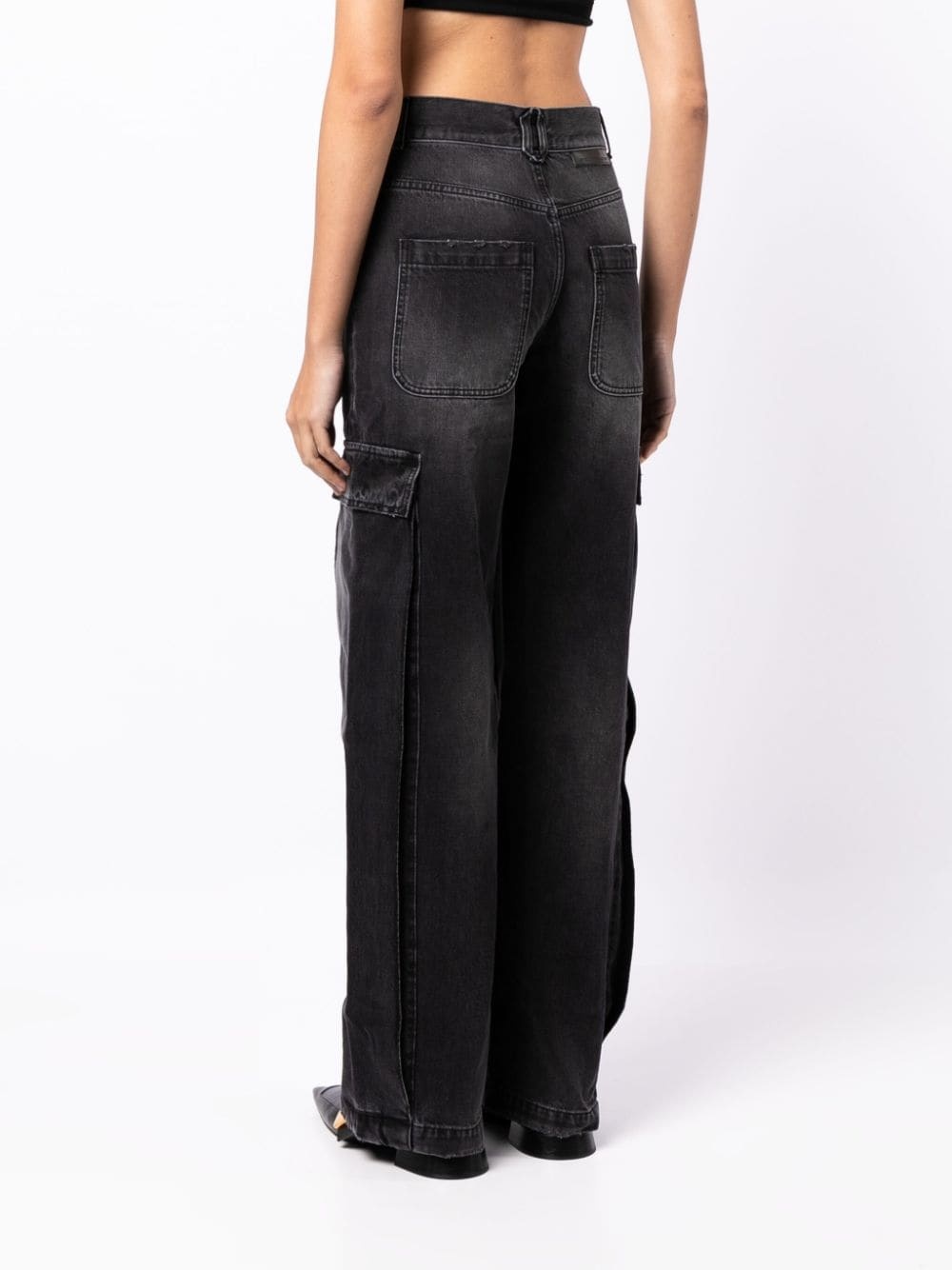 wide-leg cargo jeans - 4