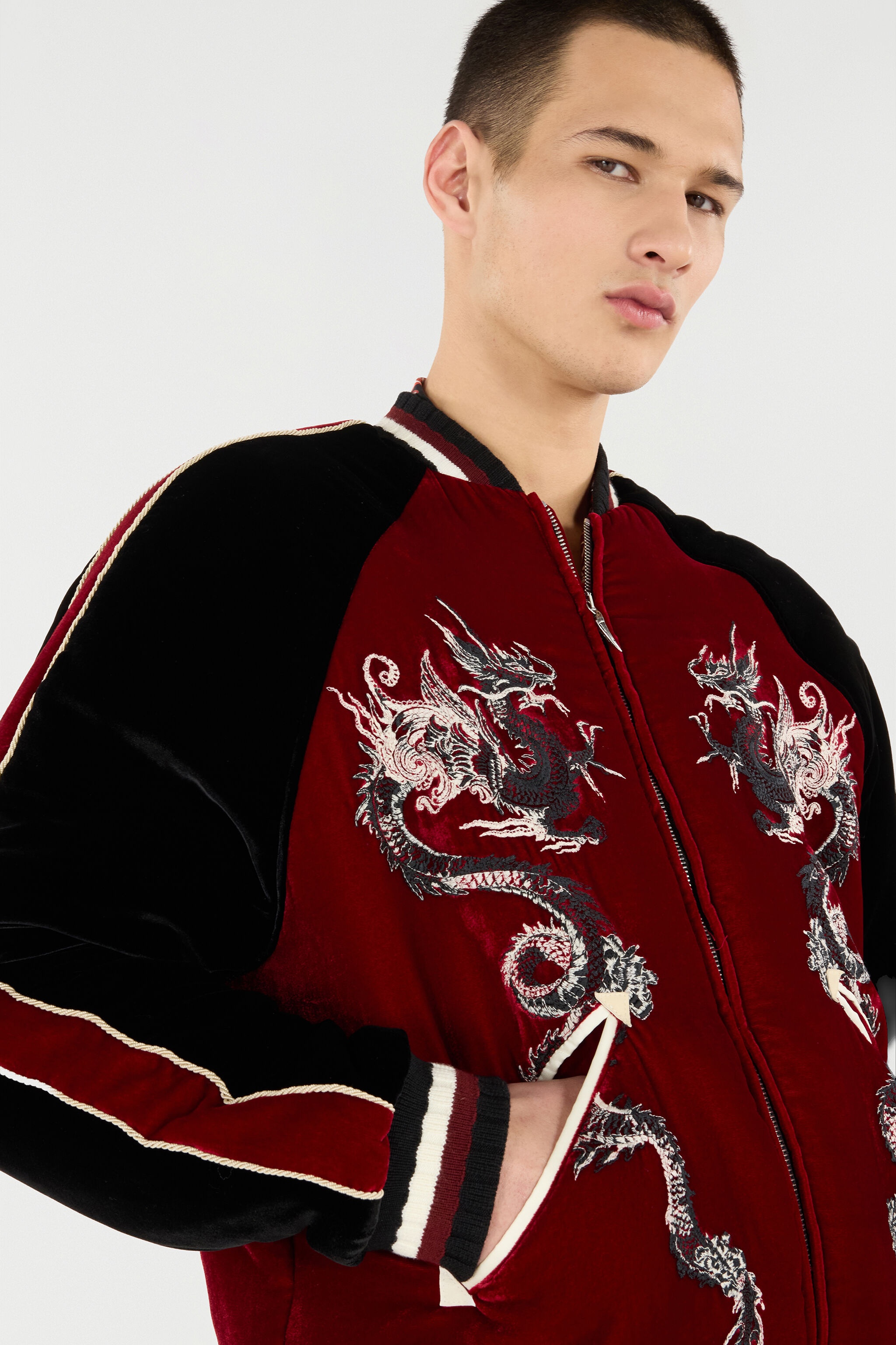Bomber Jacket With Dragons - 5