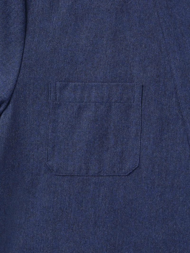 Women's Long Dressing Gown Balmoral 3 Brushed Cotton Navy 8