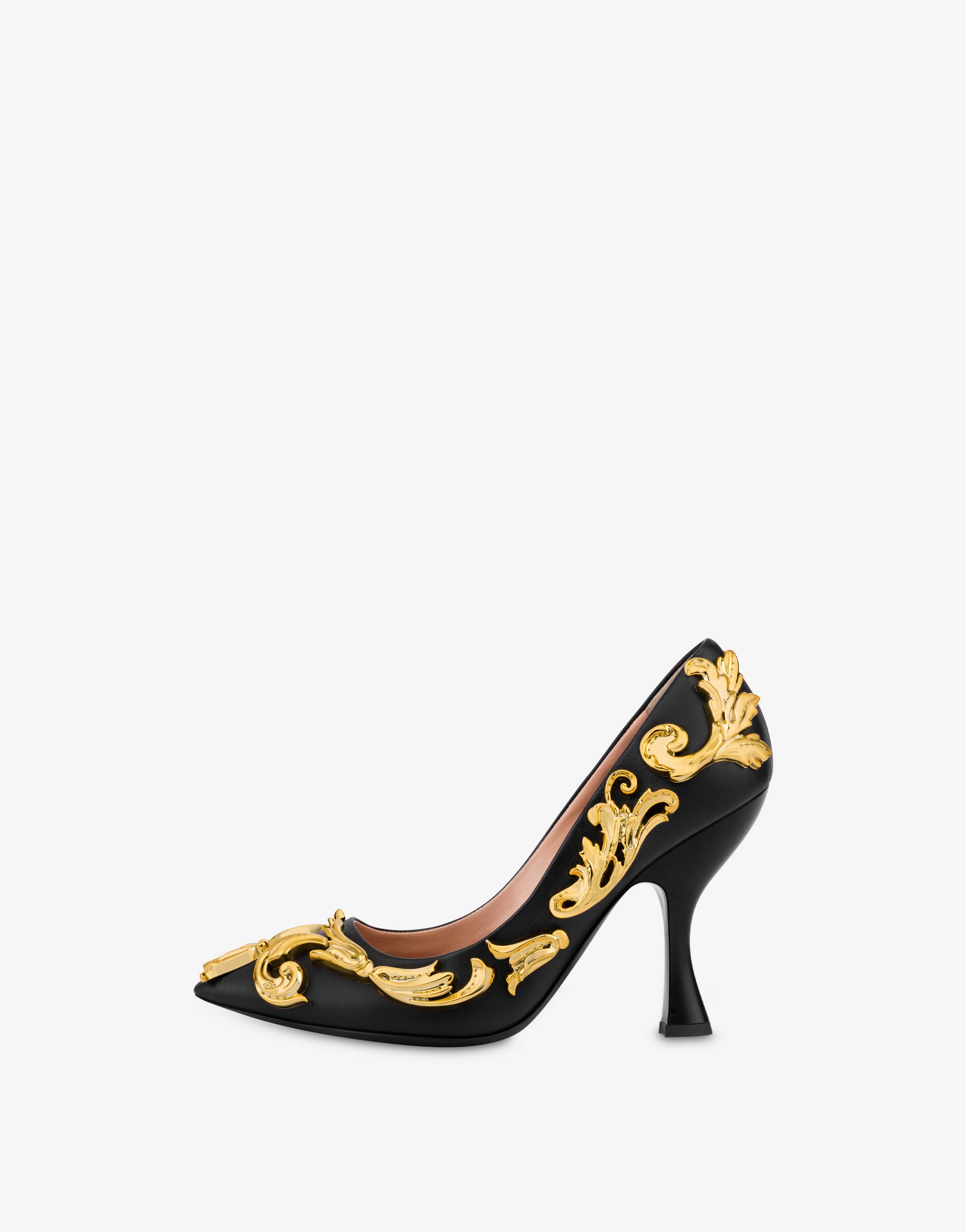 BAROQUE FLOURISH DETAILS CALFSKIN COURT SHOES - 2