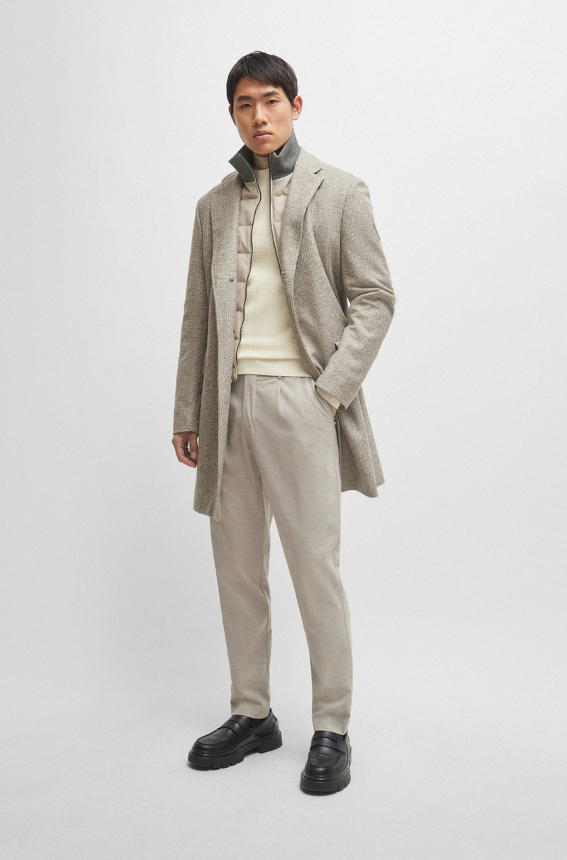BOSS SLIM-FIT COAT IN WOOL BLEND WITH ZIP-UP INNER outlook