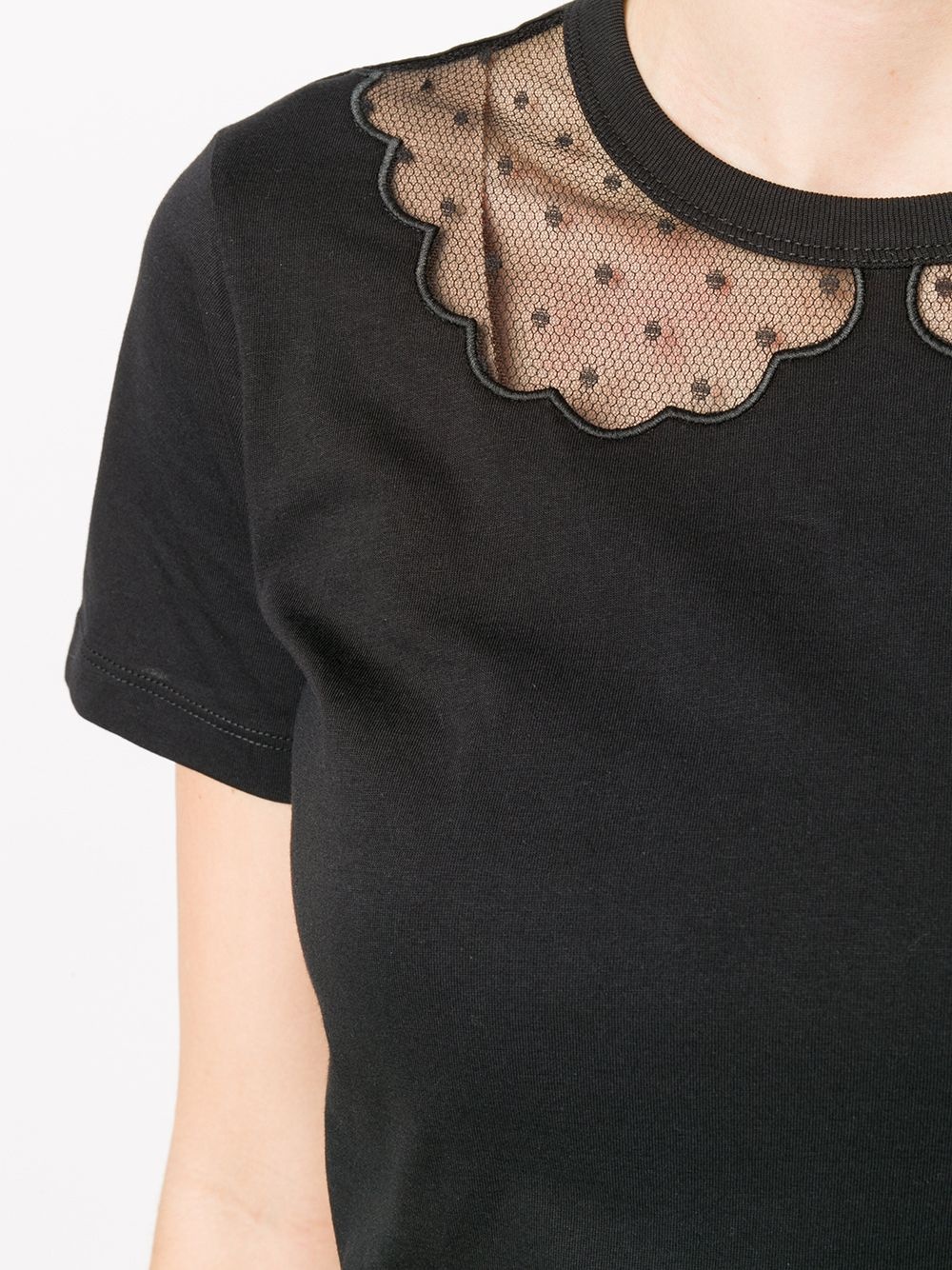 lace detail t-shirt - 5