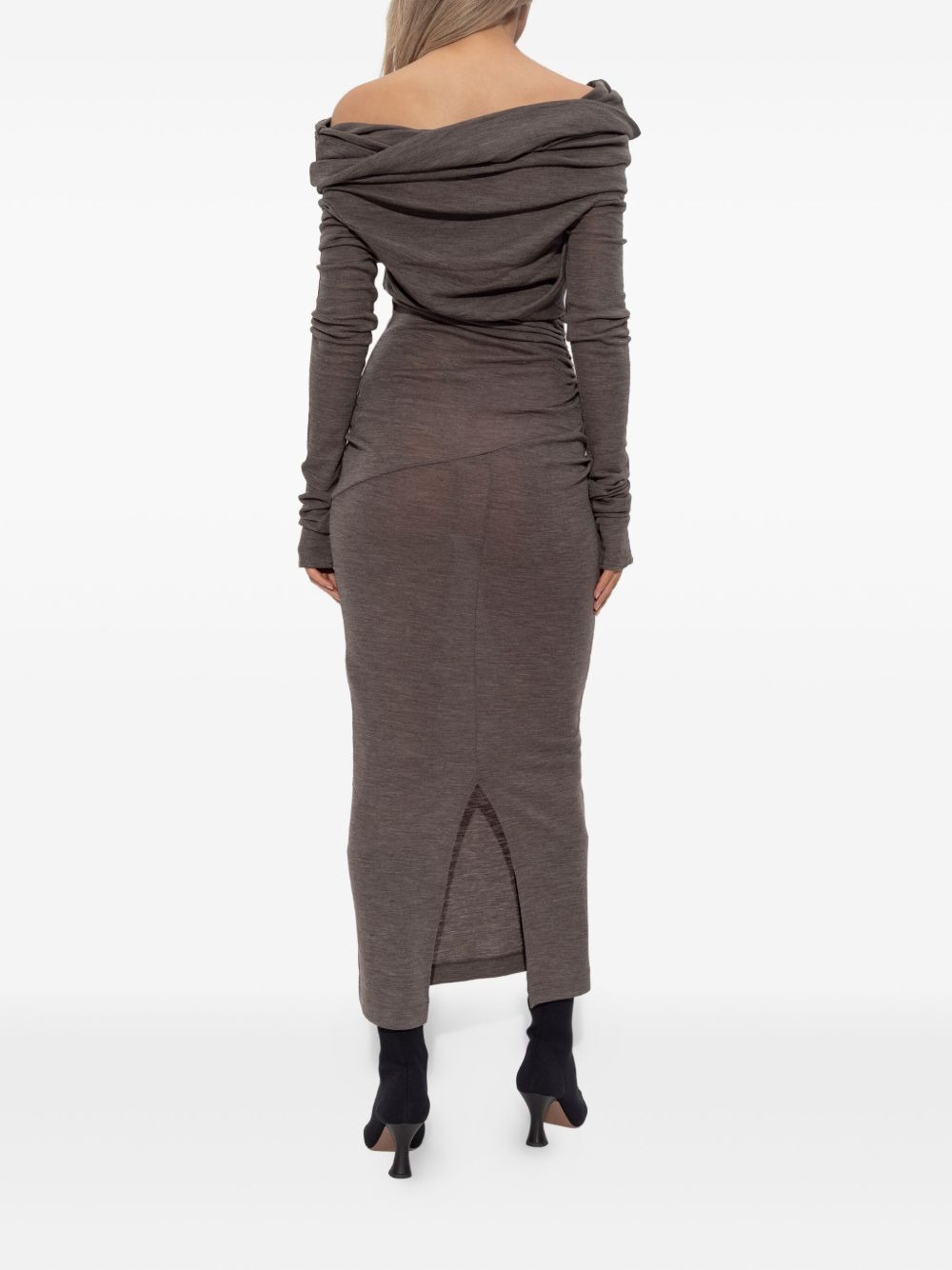 cowl-neck draped dress - 3