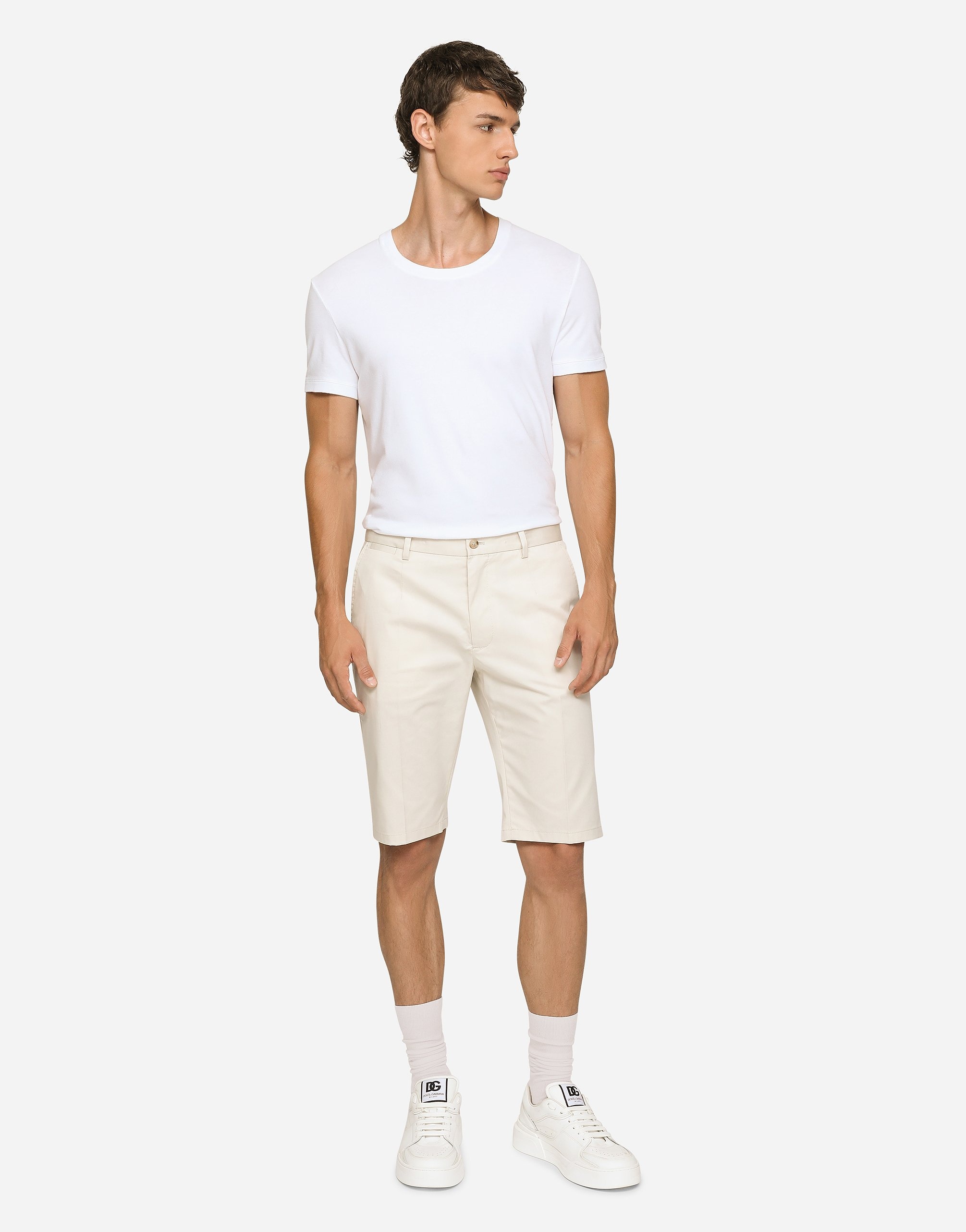 Stretch cotton shorts with DG patch - 2