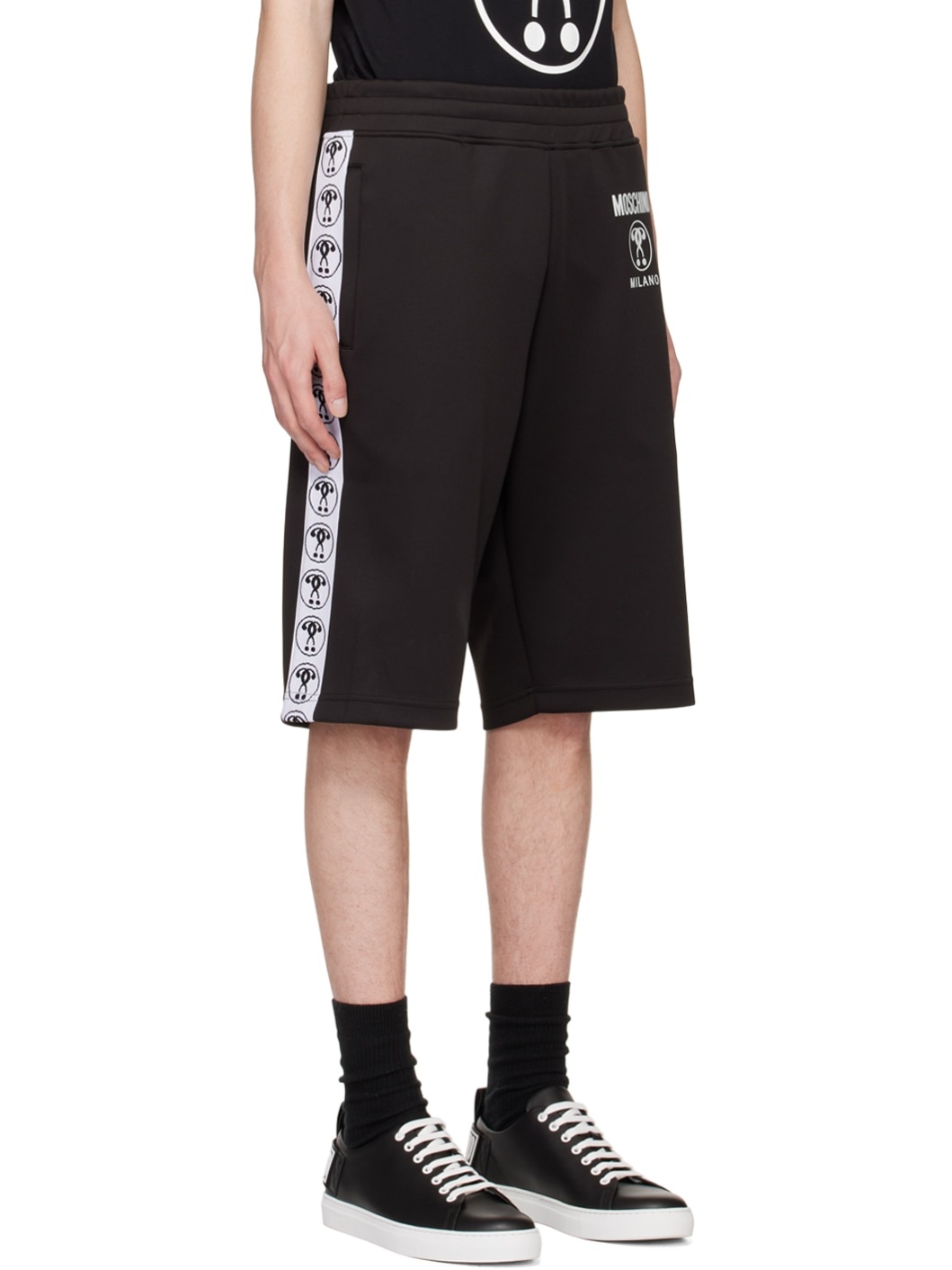 Black Double Question Mark Shorts - 2
