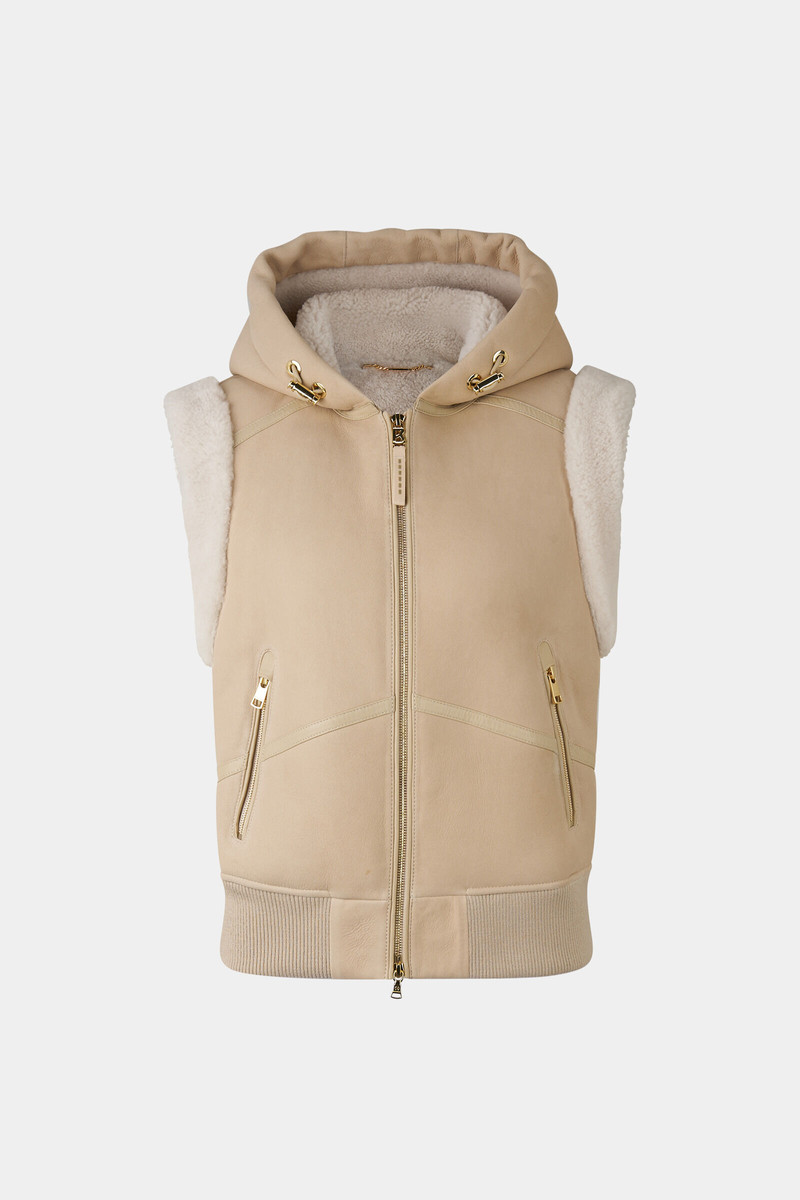 Fine lambskin vest in Sand 1