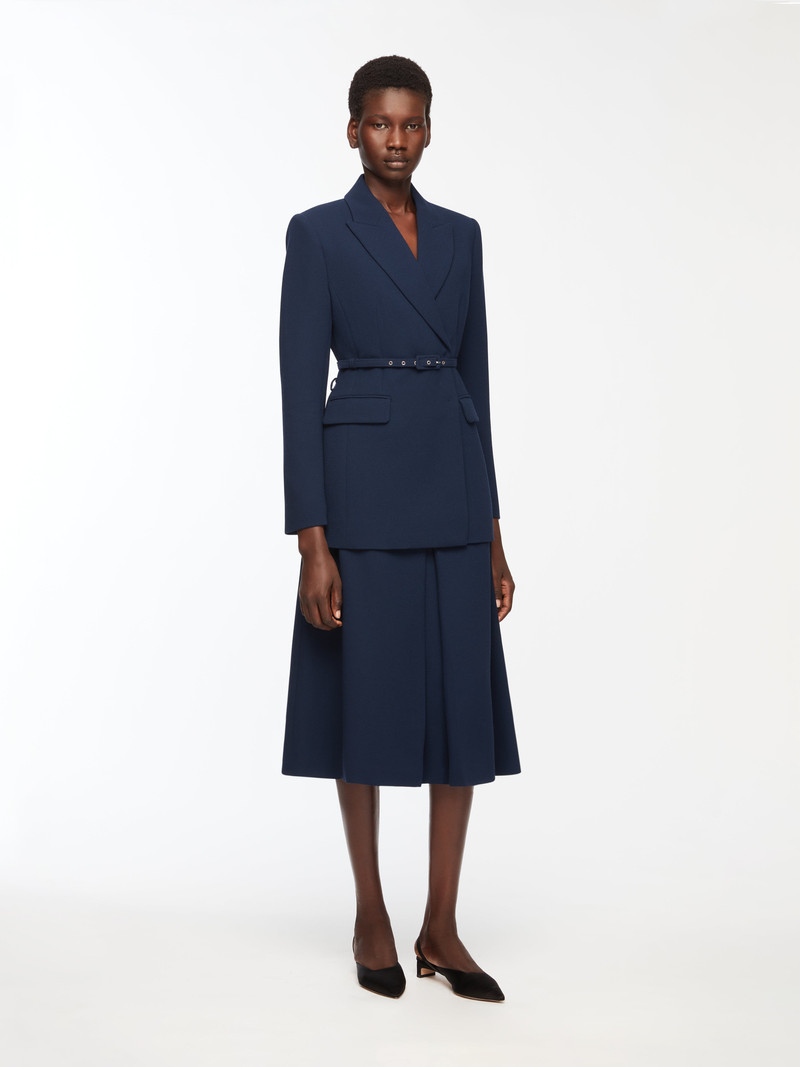 EMILIA WICKSTEAD Danya Jacket in Navy Single Wool Crepe outlook