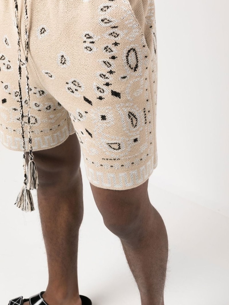 bandana-print piqué shorts - 5