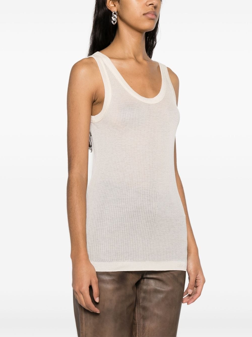 fine-ribbed seamless tank top - 3