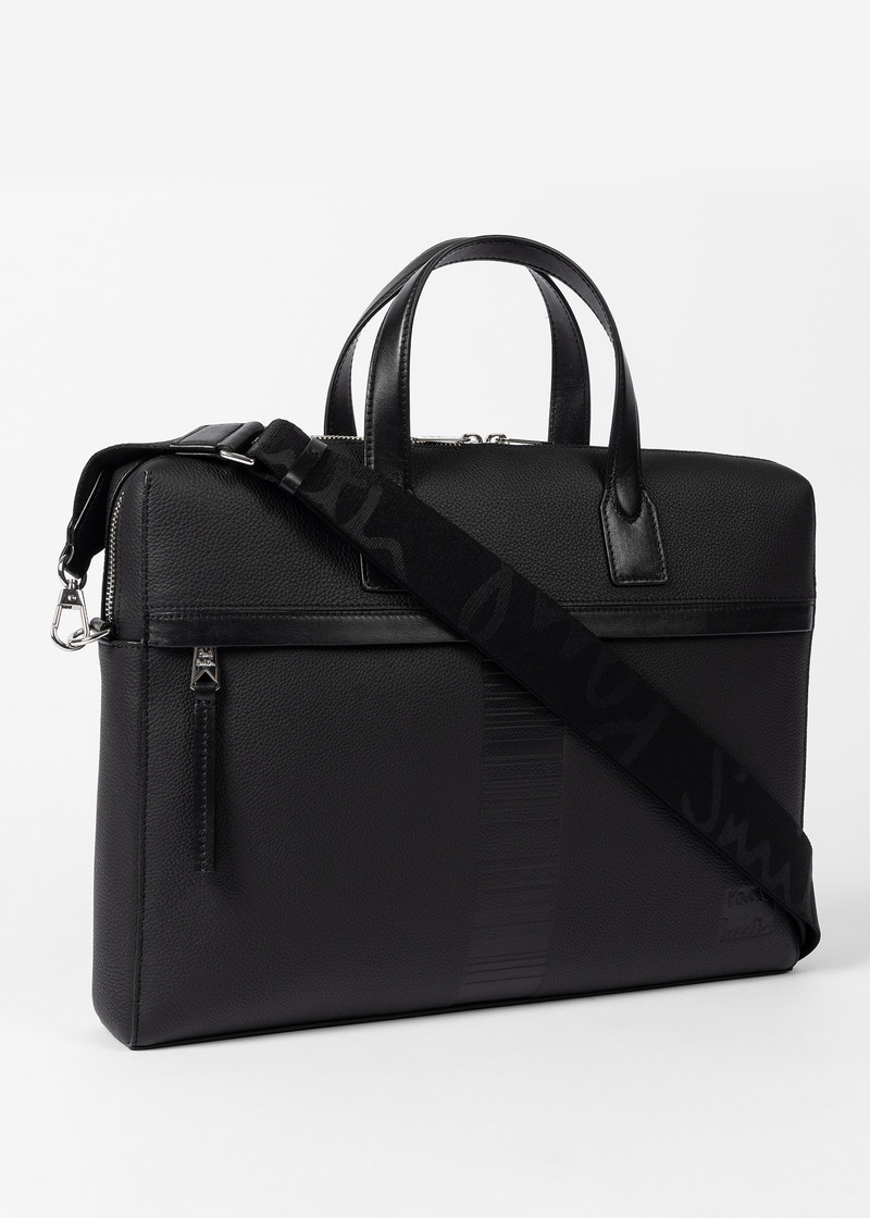 Paul Smith Black Leather 'Shadow Stripe' Slim Zip Folio outlook