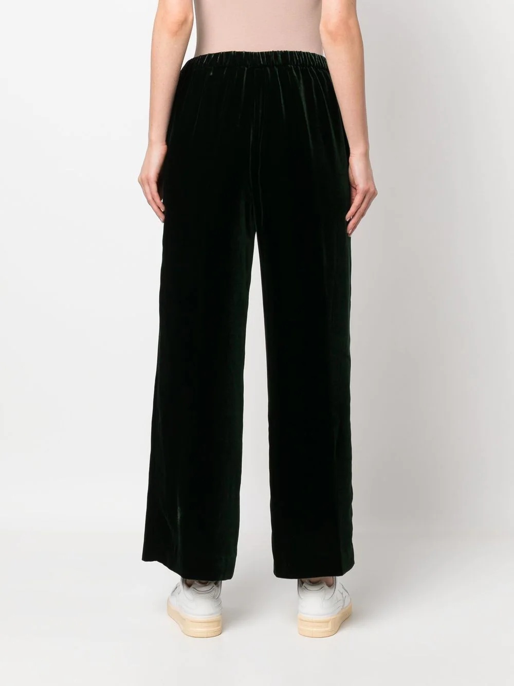 straight-leg velvet trousers - 4