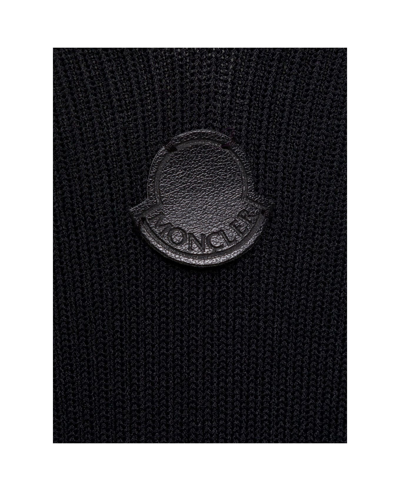 Mini Black Sleeveless Knit Dress With Logo Pstch In Viscose Blend Woman - 3