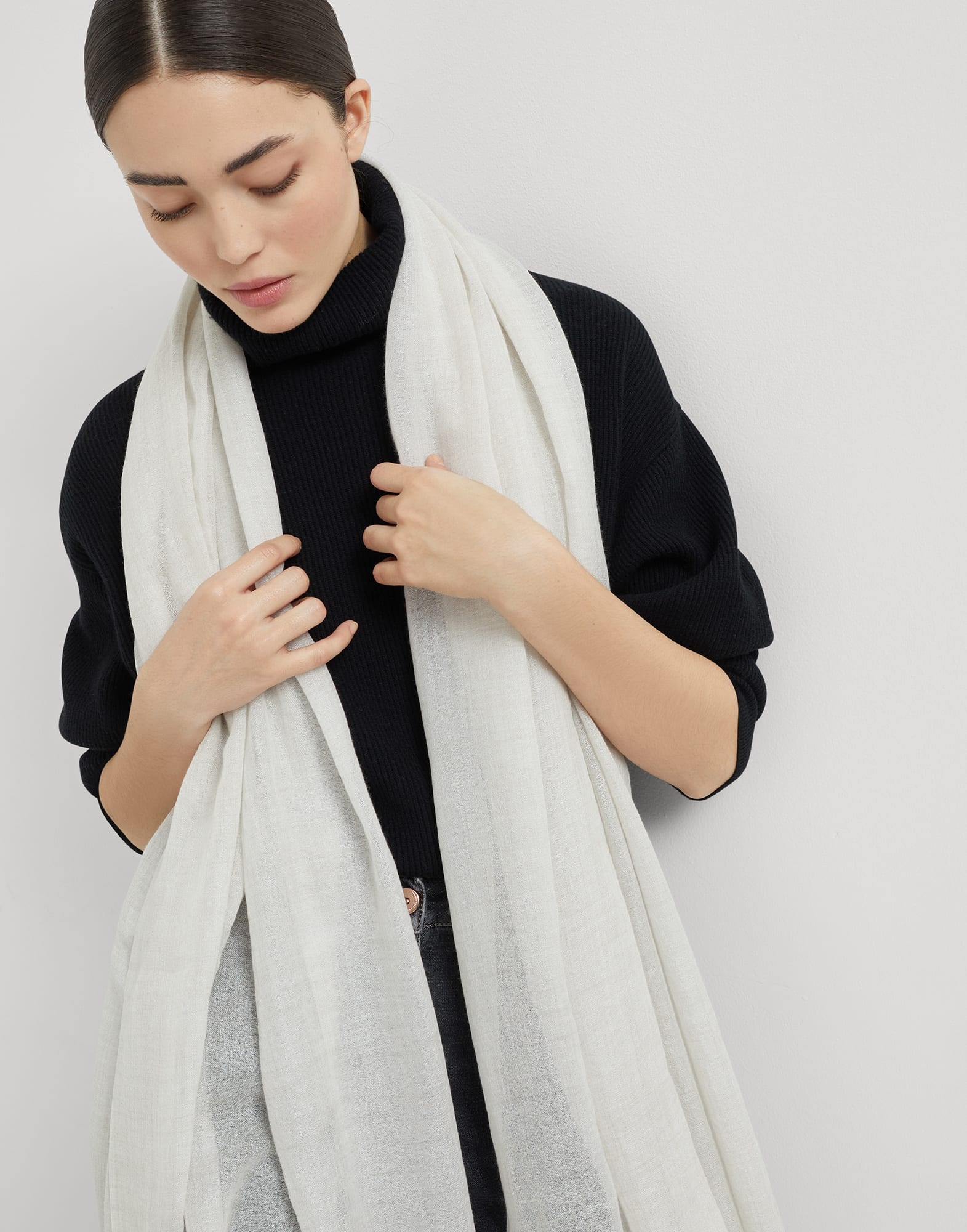 Cashmere and silk scarf - 4