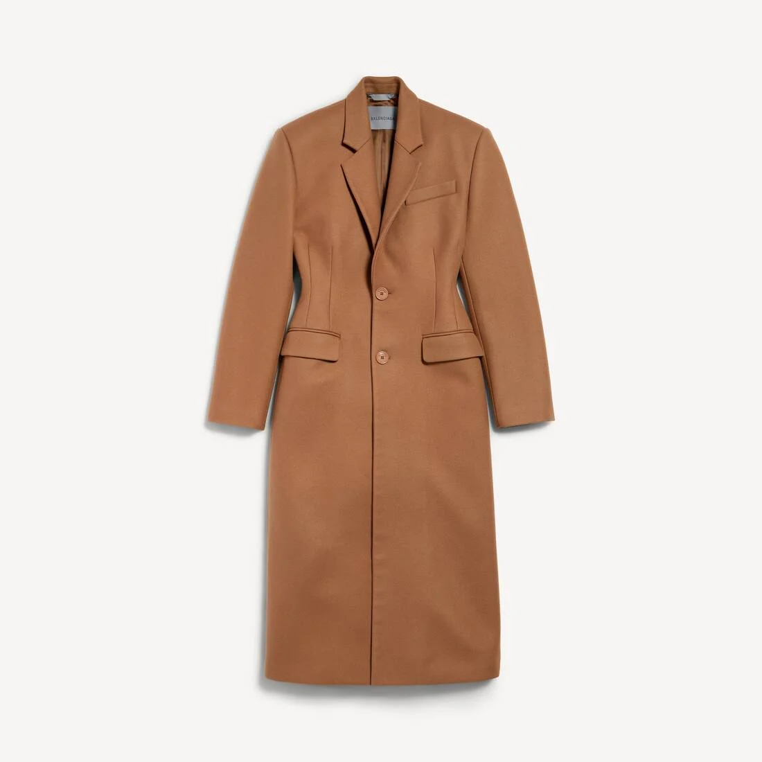 Women's Single-breasted Coat in Camel - 1