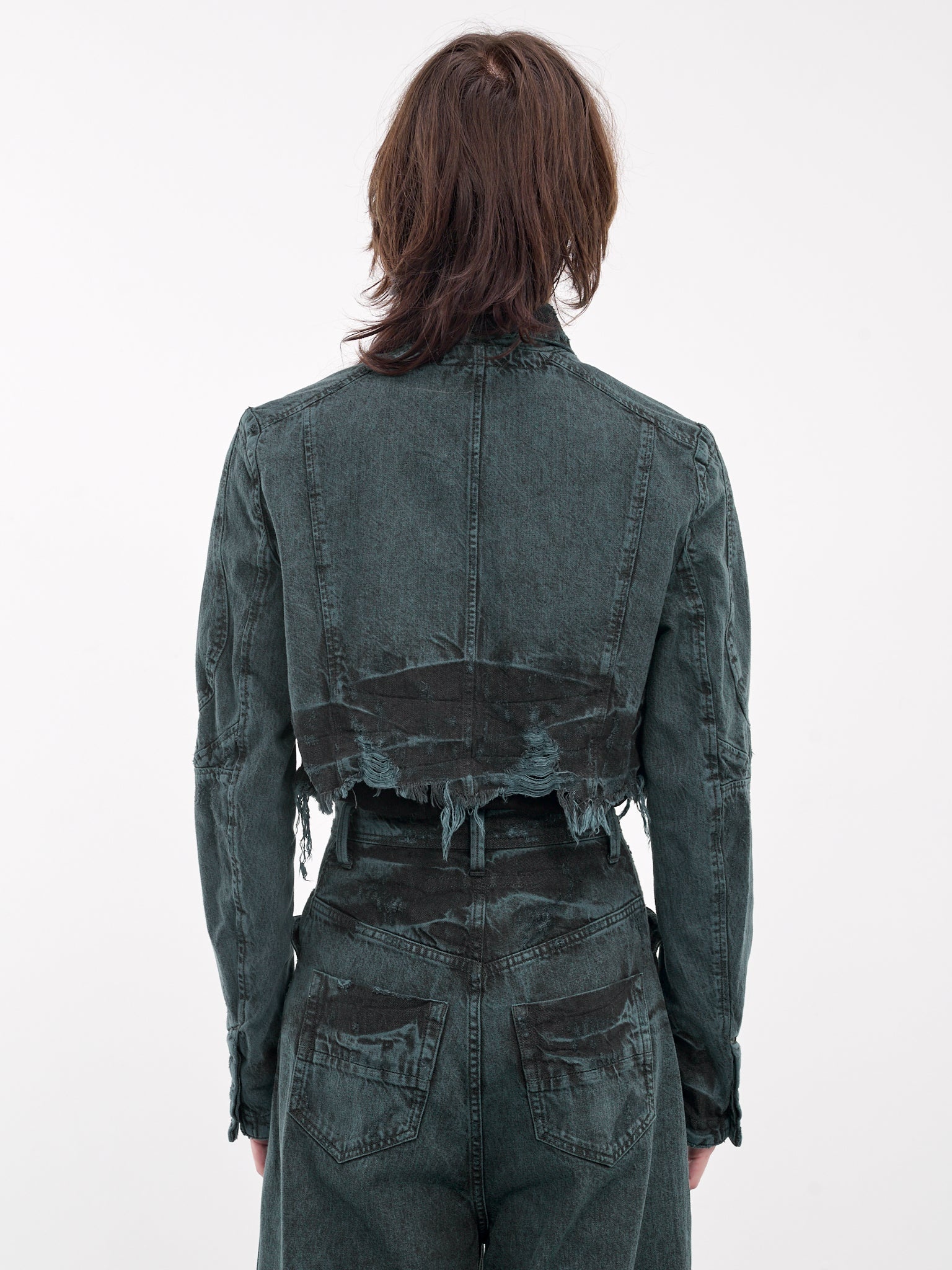 Distressed Crop Denim Jacket - 3