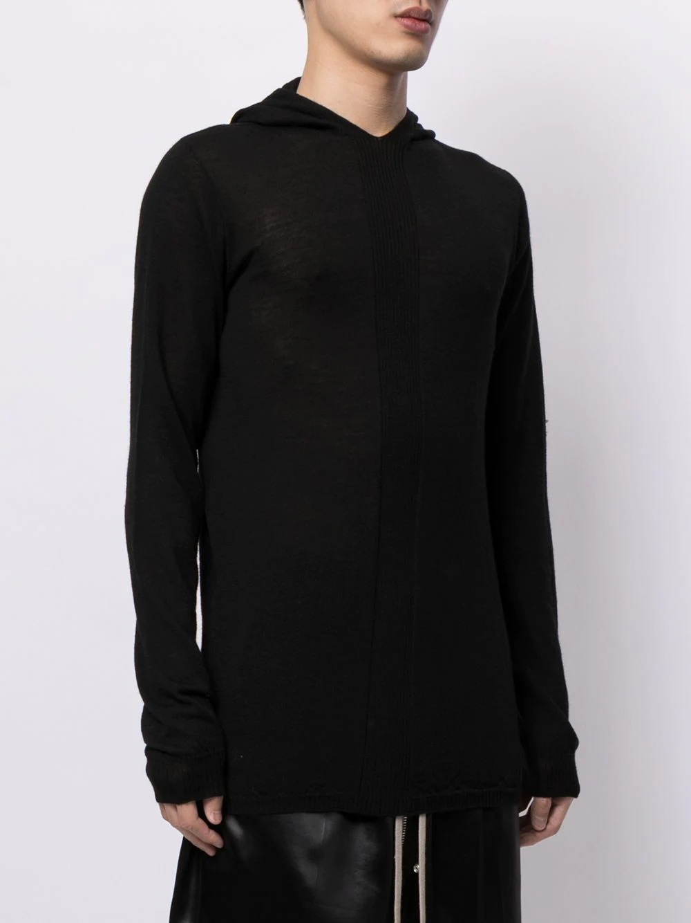 longline wool hoodie - 3