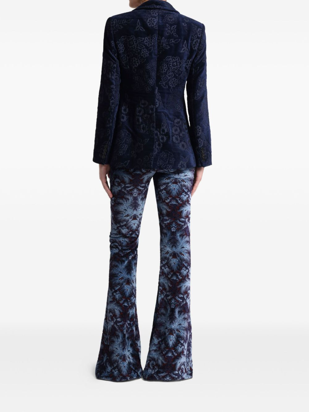 floral jacquard blazer - 3