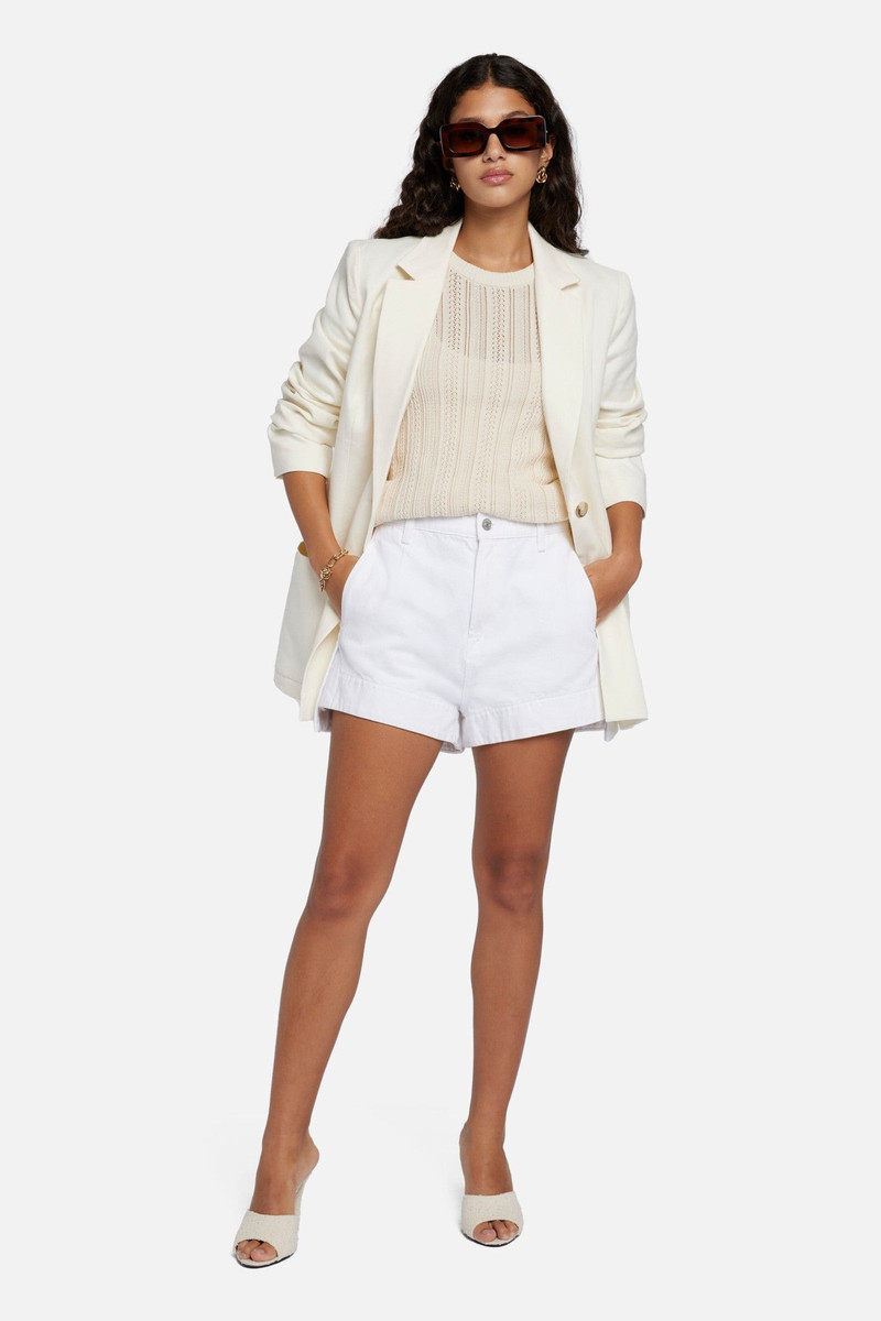 Denim Tailored Short in Brilliant White 7