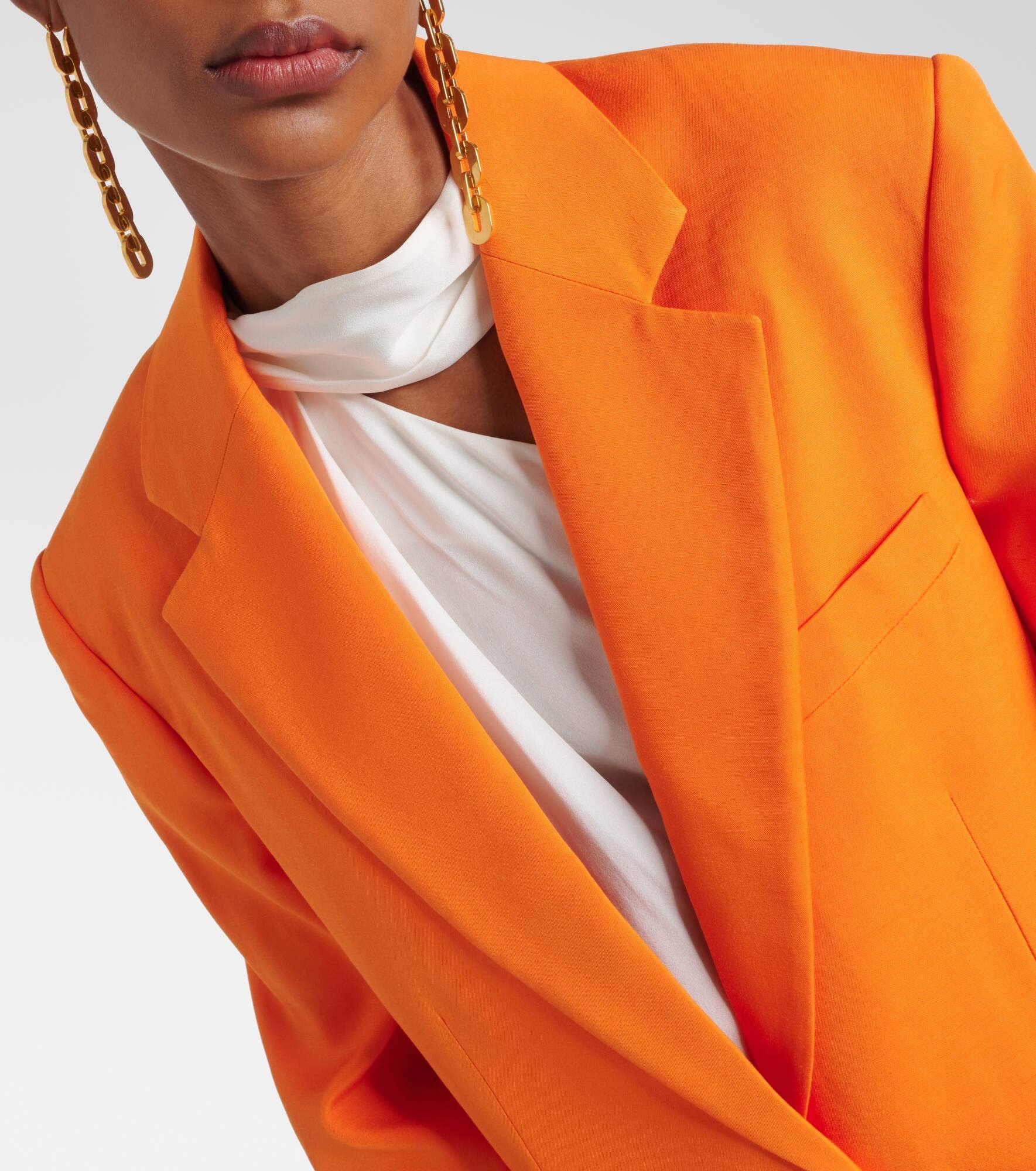 Single-breasted crêpe blazer - 4