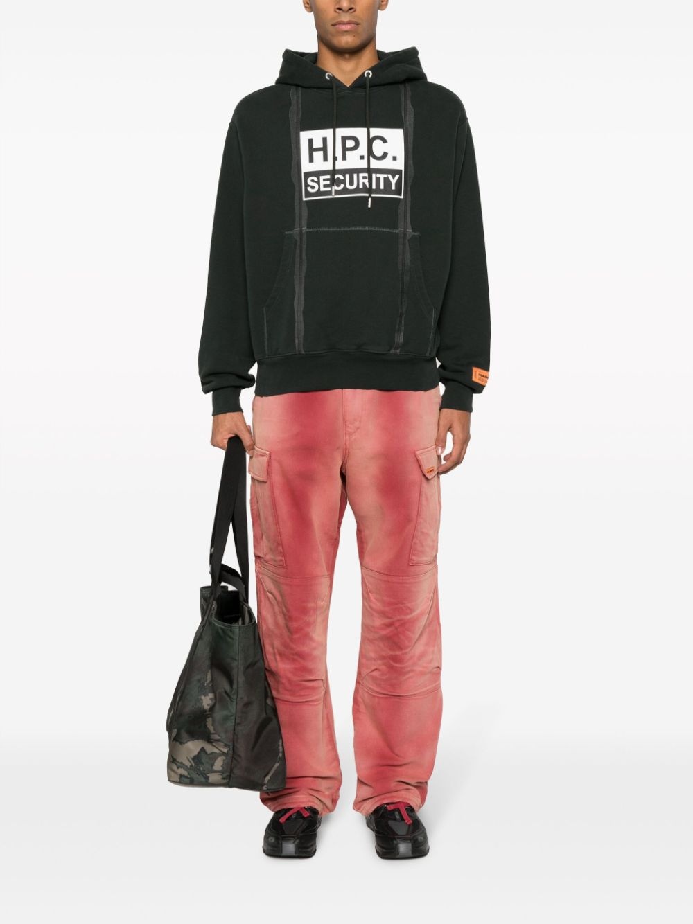 distressed-effect cotton cargo trousers - 2