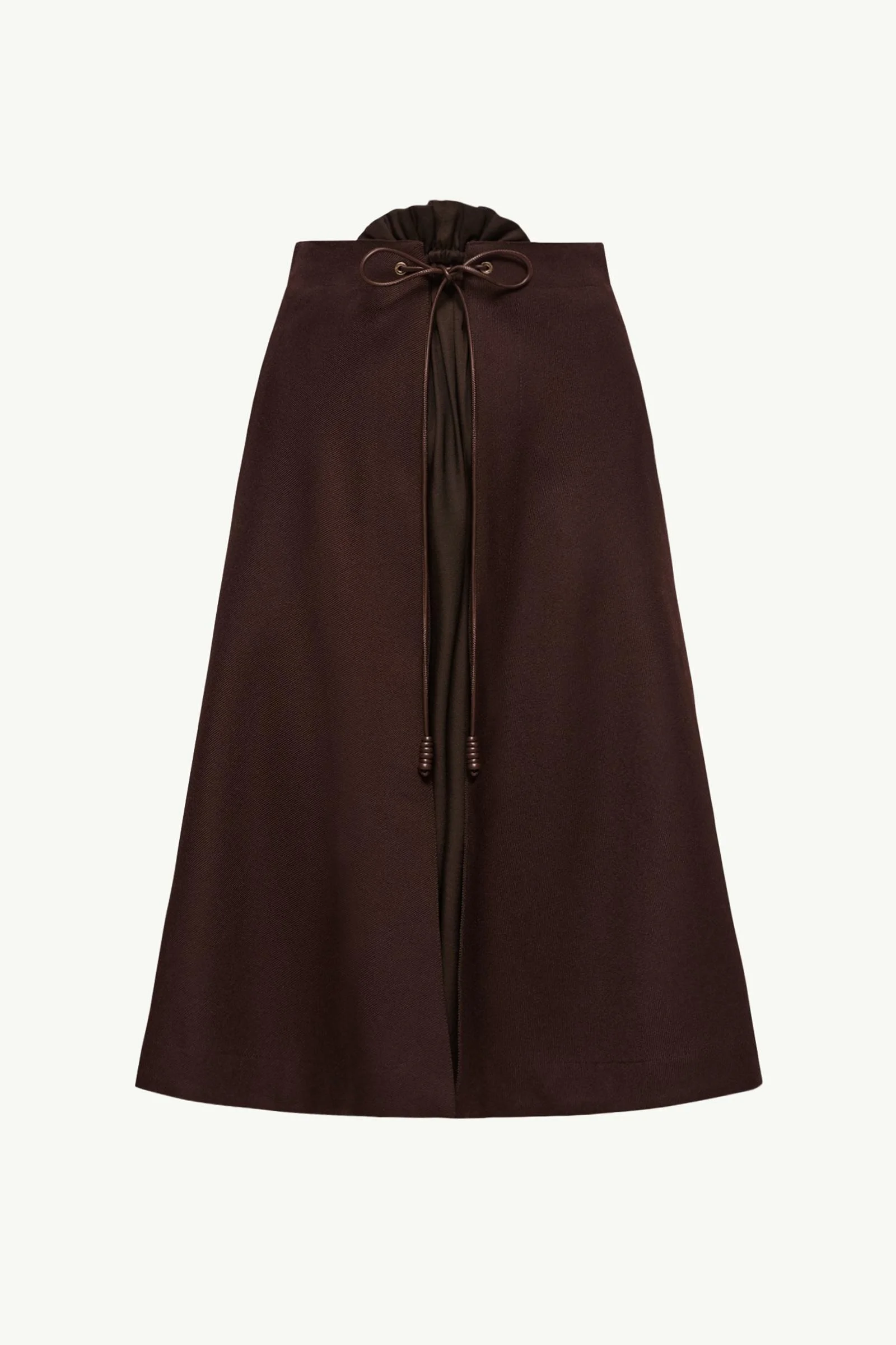 Wool Gabardine Midi Skirt - 1